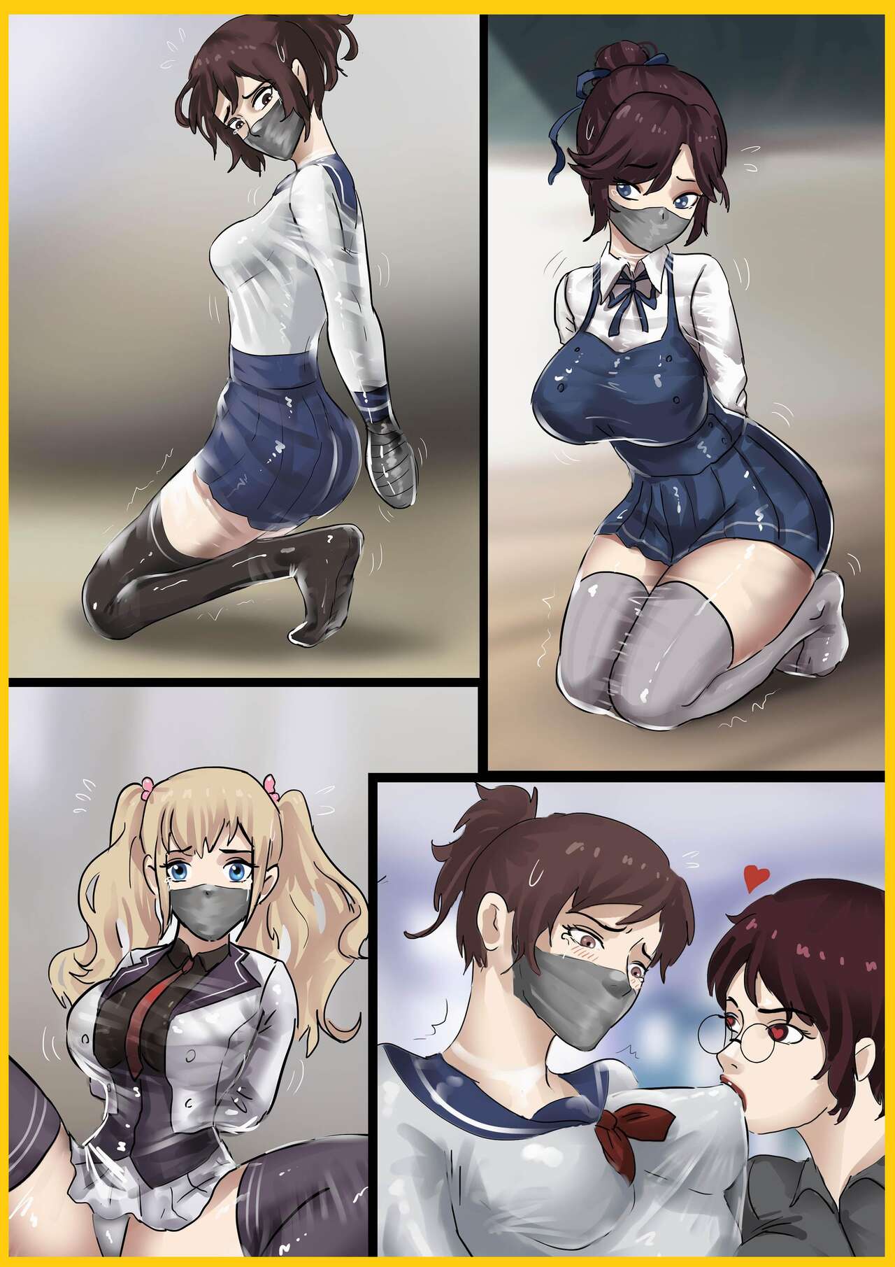 被真空全包的水手服少女 Sailor suit girl covered by vacuum page 1 full