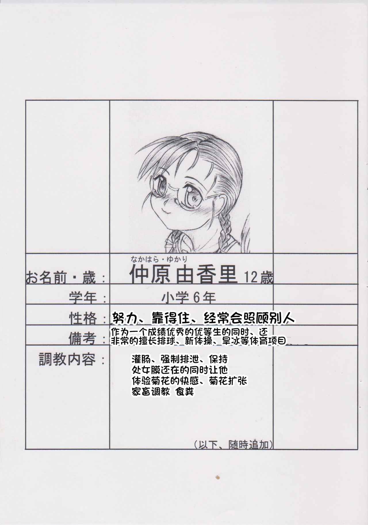 重口慎入！  三姉妹調教遊戯【由香里編】ゆかりちゃんの豚鼻家畜調教【アナル被虐授業】 page 2 full