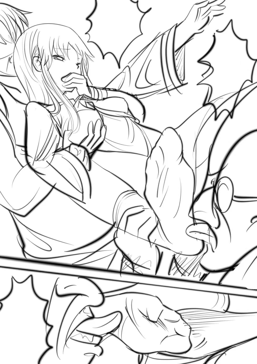 当麻面前轮流玩弄茵蒂克丝，闻她运动后的脚臭袜臭靴臭腋臭【草稿】 page 6 full