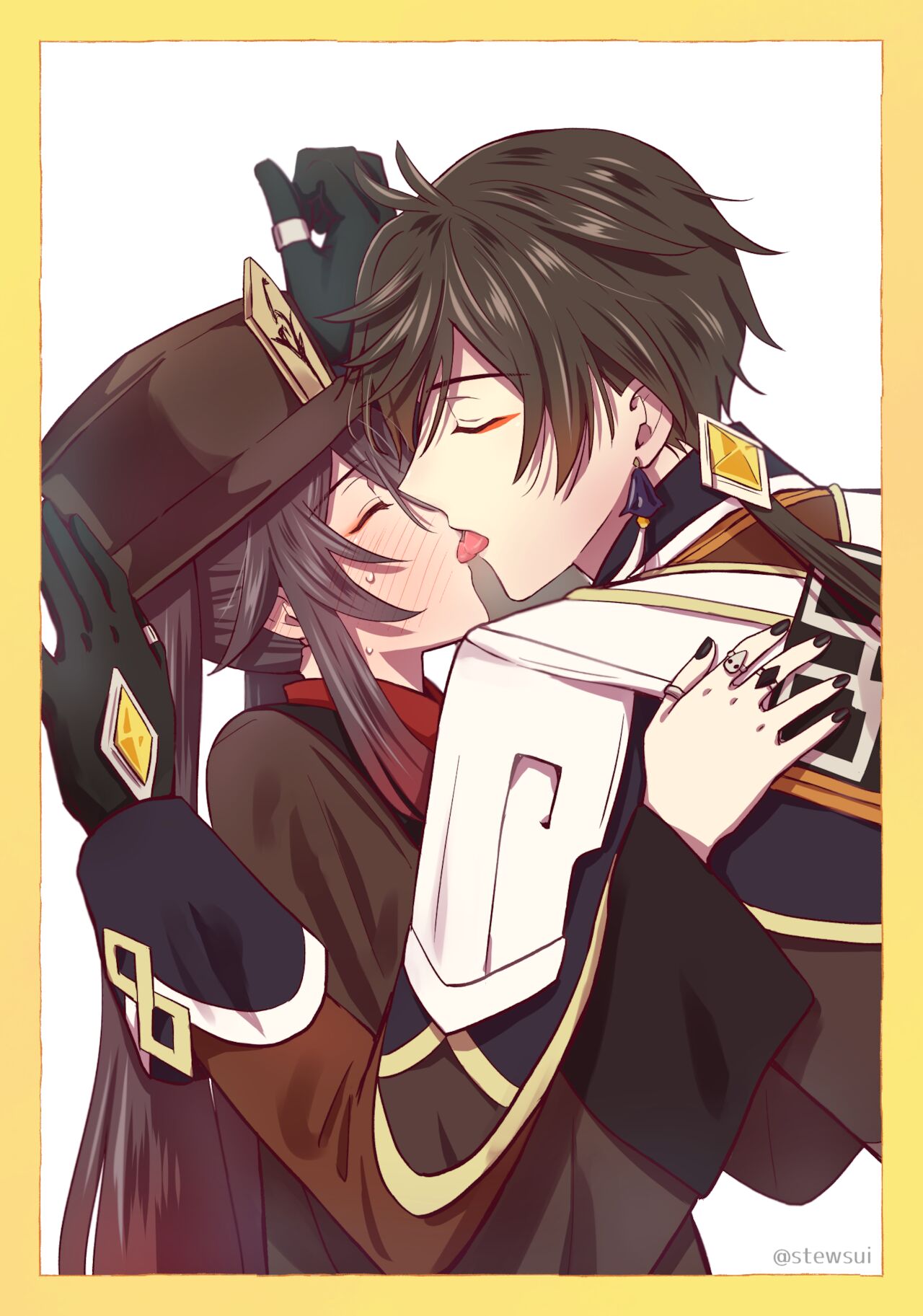 Zhongli x Hu Tao love story hentai doujinshi page 2 full