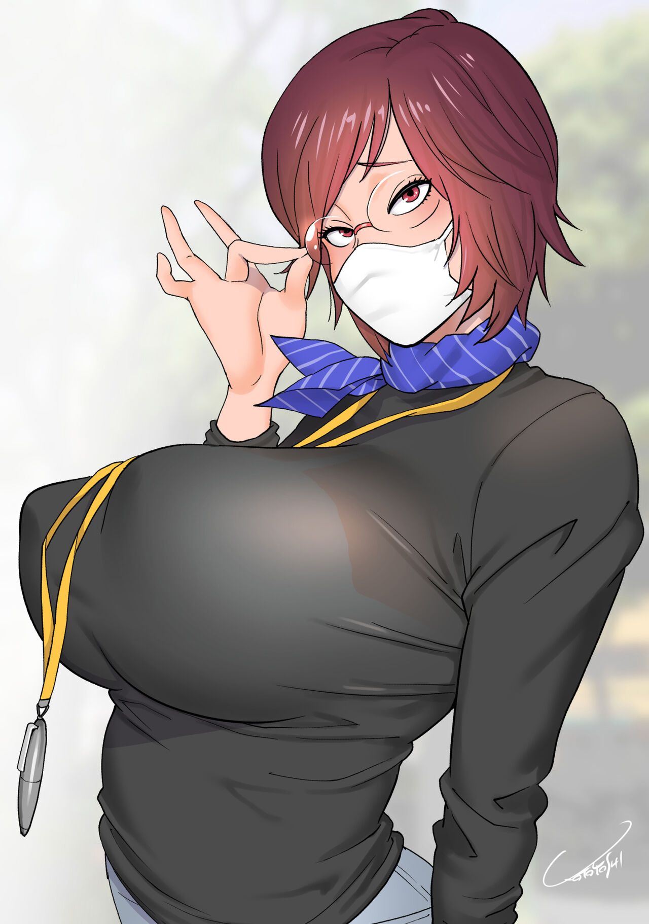 Keiri no Sanpakugan Kyonyuu Kurosuu-san no Sugao wa Dare mo Shiranai page 1 full