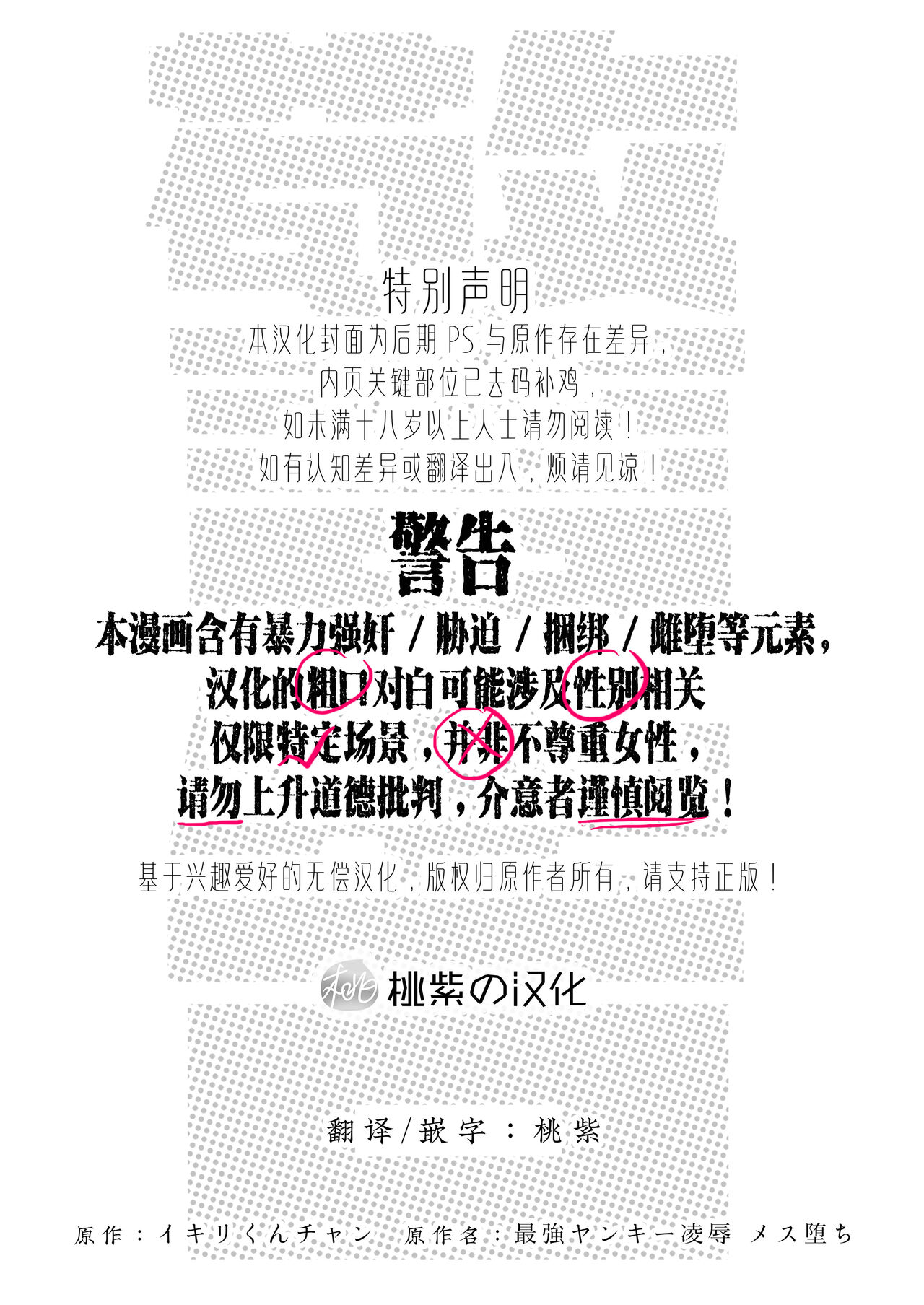 Saikyou yanki ryoujoku mesu ochi｜最强不良少年的凌辱雌堕 page 2 full