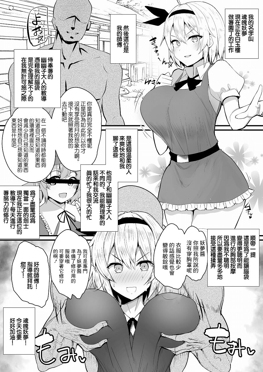 Youmu-chan Oppai o Massage Suruto Atama ga Yoku Naru yo | 妖夢醬按摩歐派的話腦袋會變聰明的哦 page 4 full