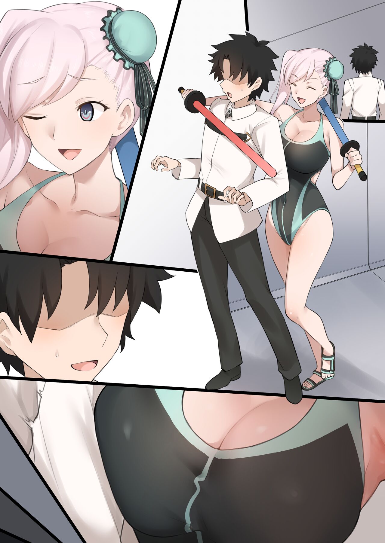 Mizugi Musashi ni Mitsugigasareta Ue ni Kokujin Dekachinpo NTR Douga de Medb ni Chinpo Shibakareru Manga page 8 full