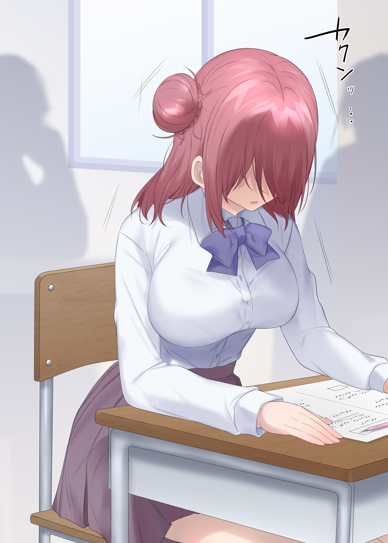 Test-chuu ni Hyoui Sareta Onnanoko no Onanie page 4 full