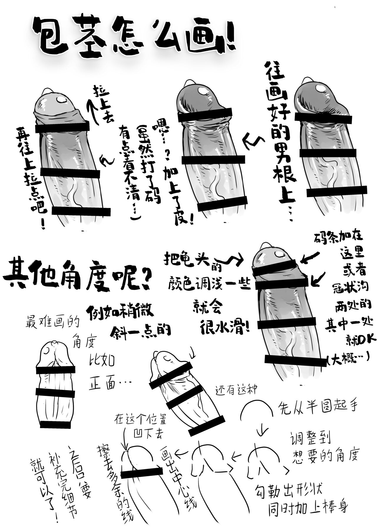 Chinpo no Egakikata to Keshi no Irekata | 男根的绘制方法与打码的方法 page 5 full