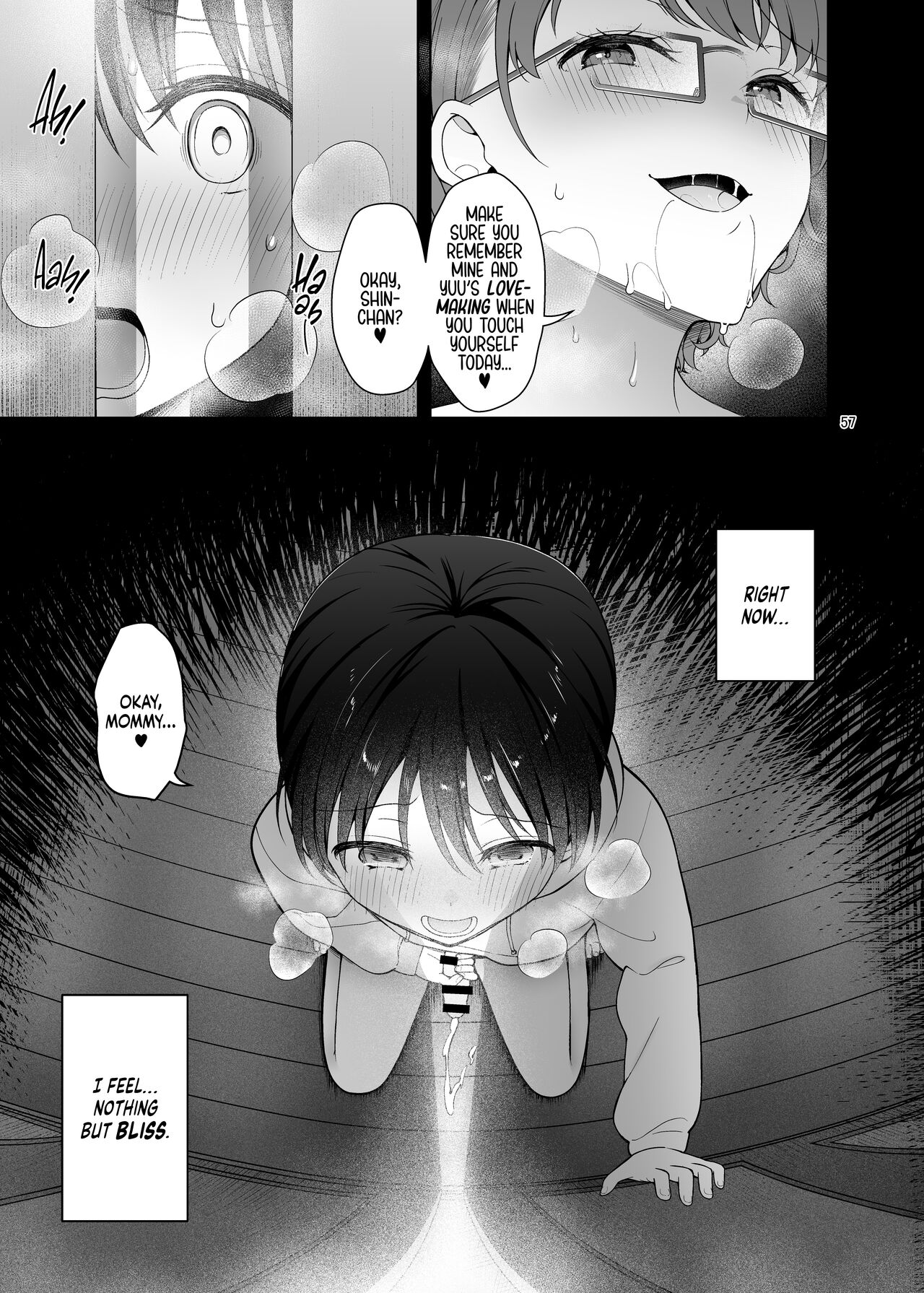 [Akapenguin (Asahina Hikage)] Boku no Mama wa Otouto no Mae de dake Dosukebe ni Naru | My Mom Turns Into a Slut for My Little Brother, and Him Alone [English] [Sloppy Seconds] [Digital] Hentai - Raw  57