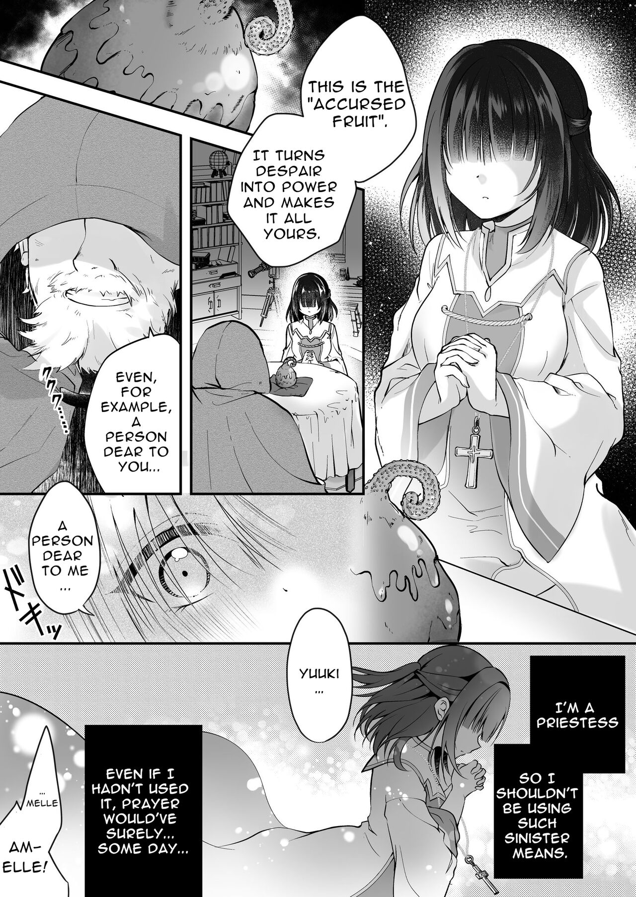 Yami Ochi Sister no Marunomi Kairaku Osen ~NTR Shi ni kuru Yatsu Zenin Marunomi Sureba Watashi no Kachida yo ne~ | Vore Pleasure Contamination of a Darkly Corrupted Cleric page 2 full