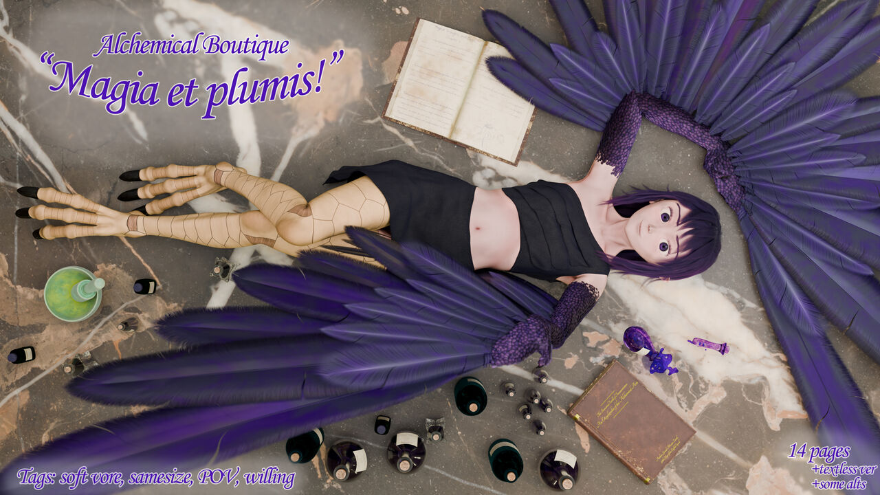 Vore comic "Magia et Plumis" page 1 full