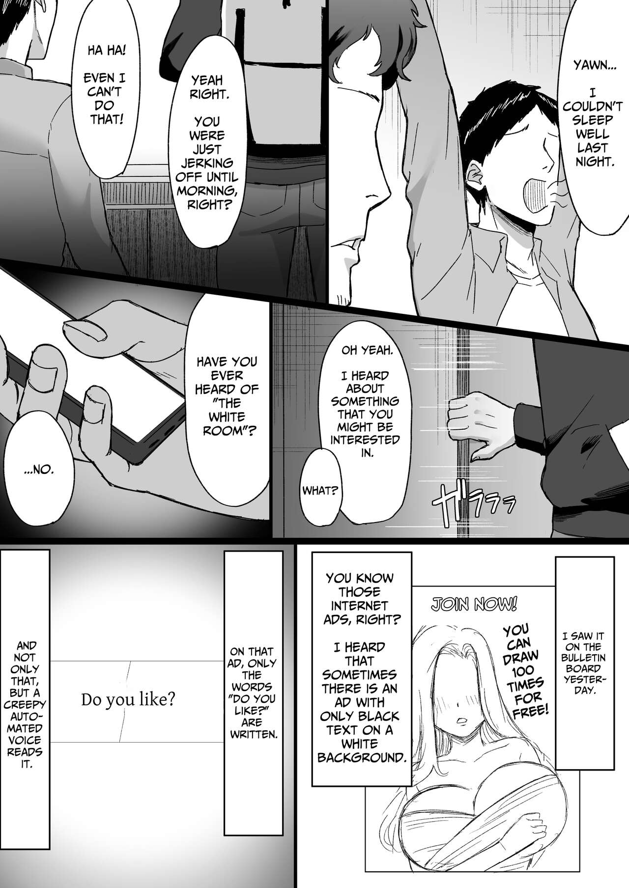 Shiroi Heya ~Mukanjou Bakunyuu Yuurei ni Shinu made Shiboritorareru~ | White Room ~Busty Emotionless Ghost Squeezes You To The Last Drop~ page 3 full