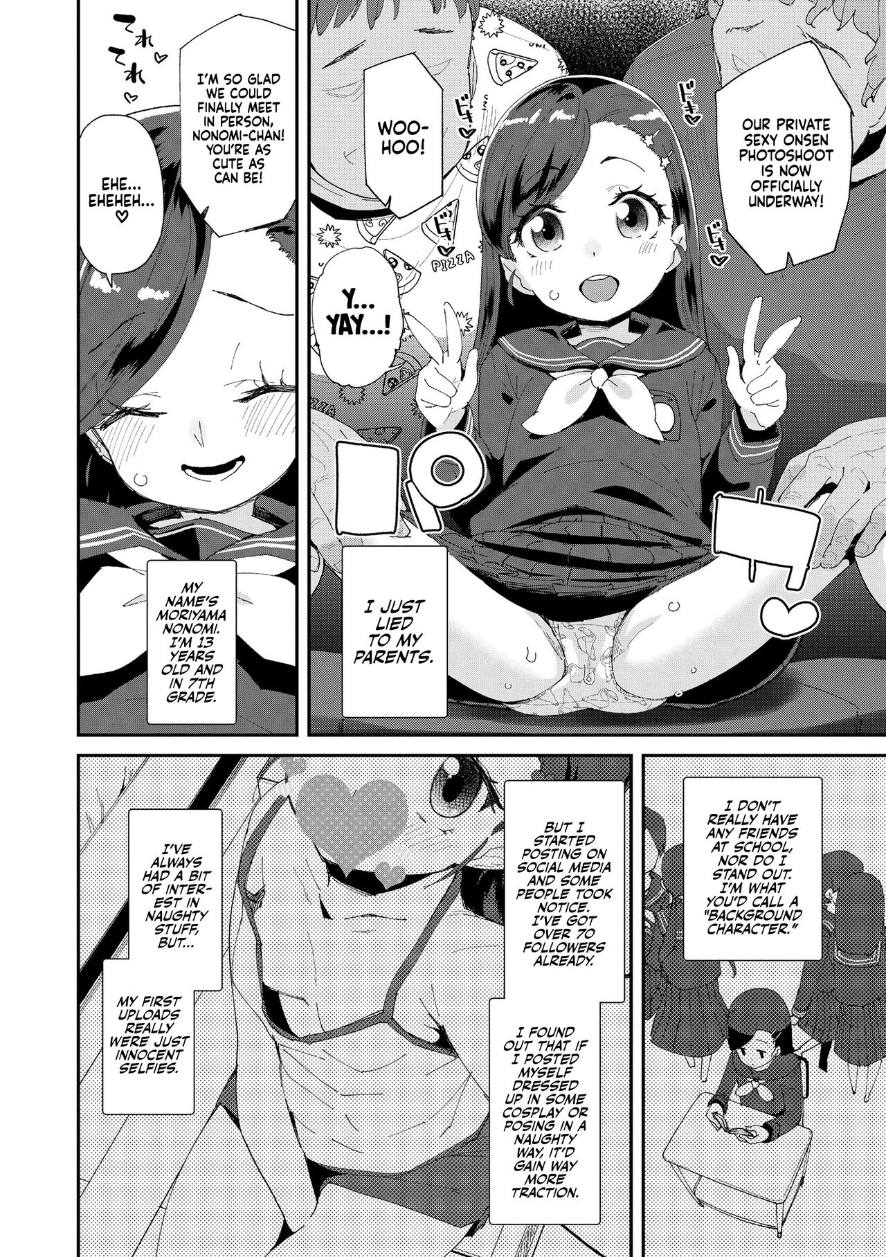 Uraaka Yatteru Nonomi-chan -Koshitsu Onsen Dosukebe Gasshuku- | Nonomi-chan's Secret Account -Naughty Trip to a Private Onsen- page 2 full