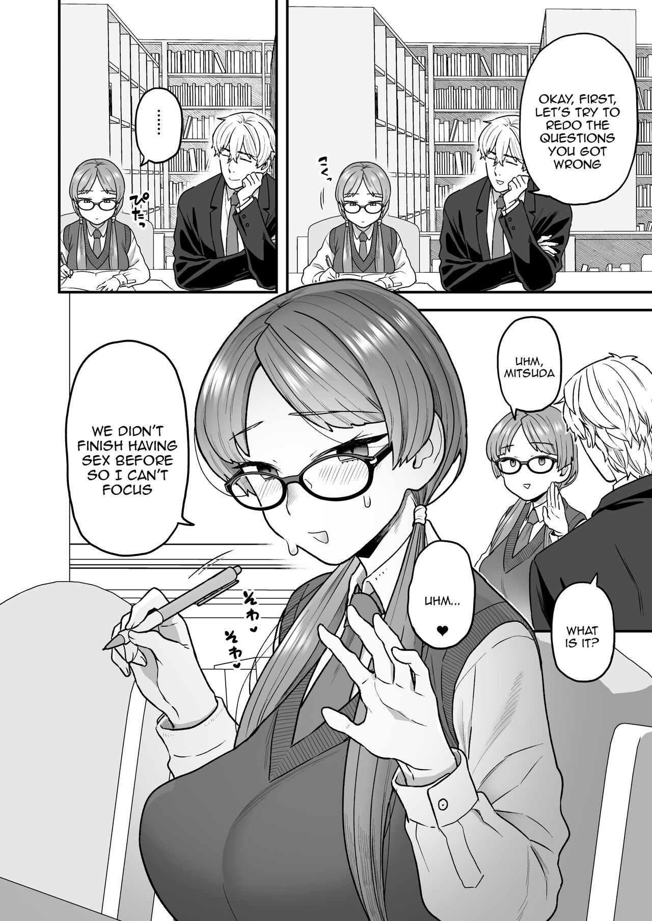 Iinchou to Mitsuda-kun no o Benkyou Kai / Study Meetup Between Mitsuda-kun And The Class President page 9 full