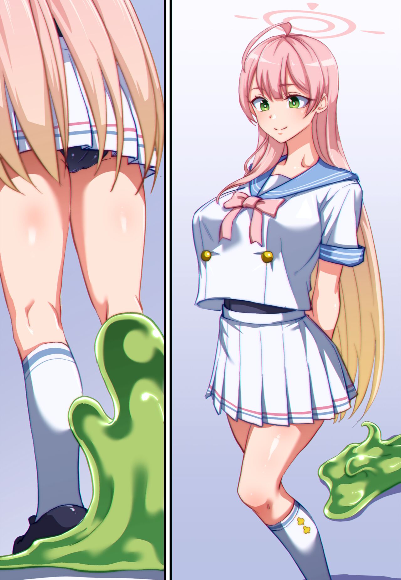 【Full Color Speechless Manga 15P（Art:Khear）】Blue Archive Hanako Urawa Slime Possession page 1 full