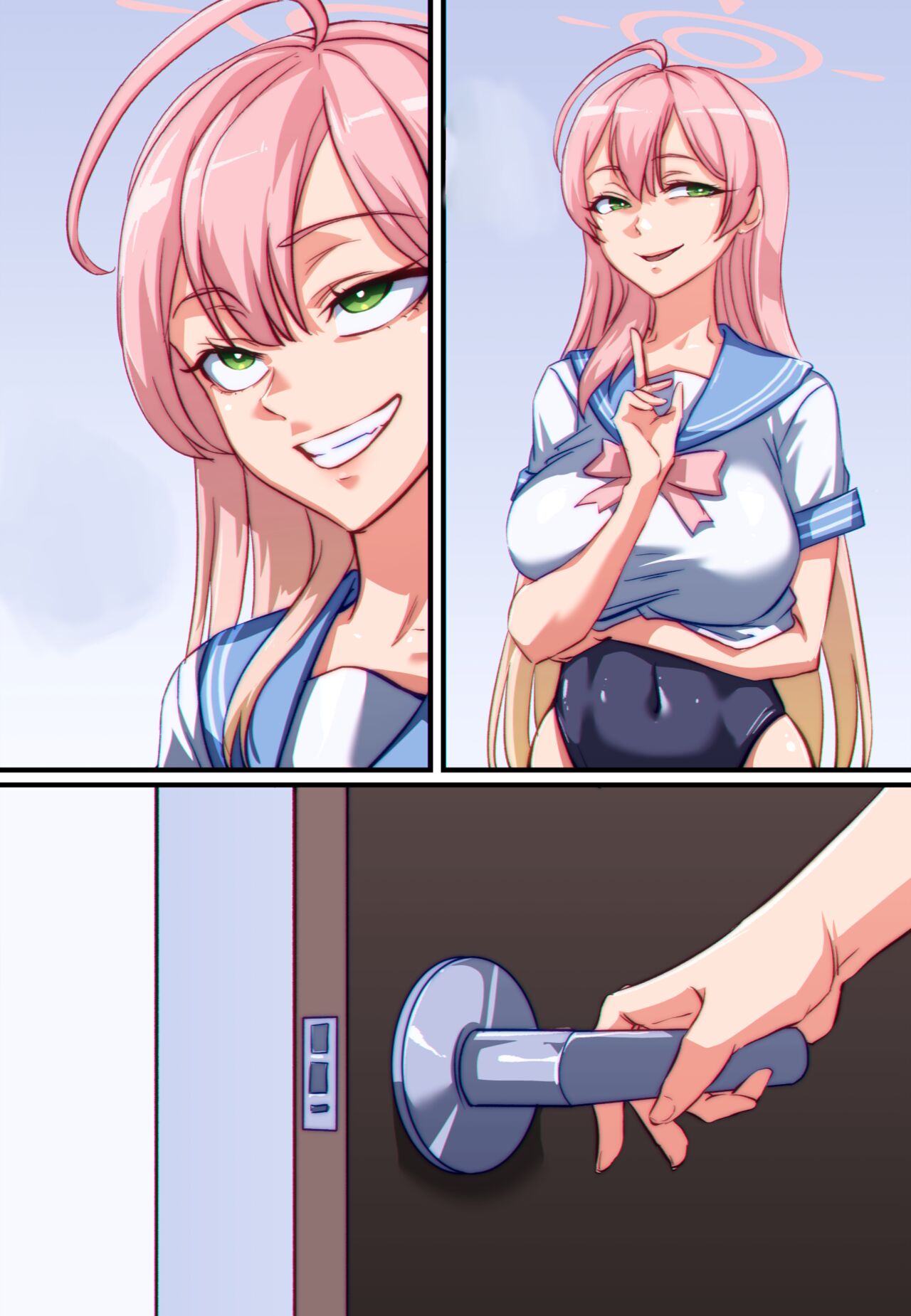 【Full Color Speechless Manga 15P（Art:Khear）】Blue Archive Hanako Urawa Slime Possession page 8 full