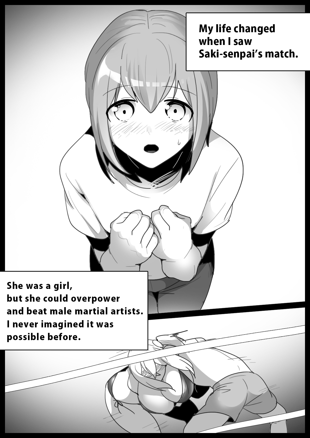Akogare no Senpai no Mae de, Kouhai Wrestler ni Kaeriuchi ni Sare, Kutsujokuteki ni Make o Mitomesaserareta Hanashi. | Crushed by her Kouhai: Defeated and Disgraced before her Beloved Senpai page 2 full