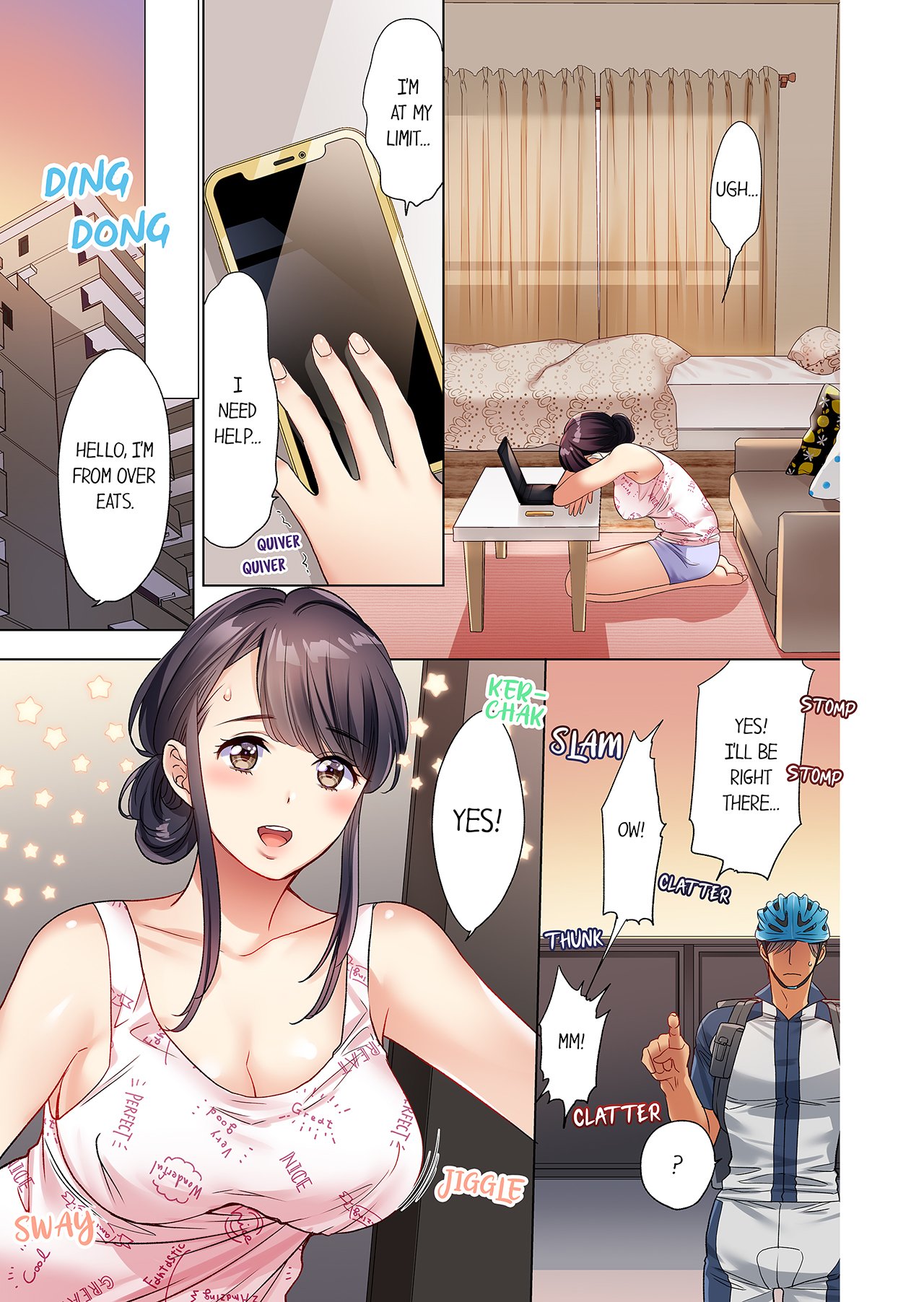 Zaitaku OL, Yotsunbai Iki! Heya Made Gamandekinai Deribarii SEX 1 | Work-at-Home Clerk, Cums on All Fours! Impatient Delivery Sex 1 page 2 full