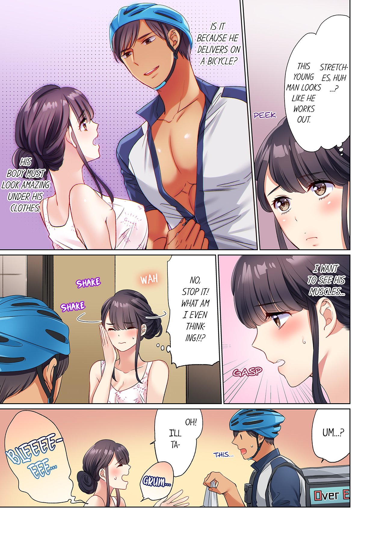 Zaitaku OL, Yotsunbai Iki! Heya Made Gamandekinai Deribarii SEX 1 | Work-at-Home Clerk, Cums on All Fours! Impatient Delivery Sex 1 page 4 full