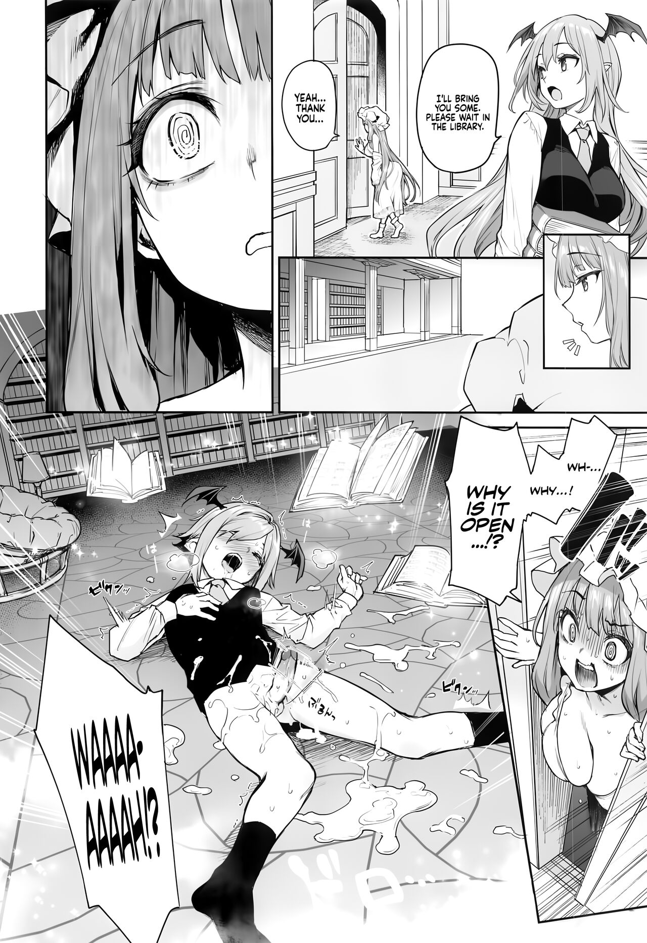 [Anmitsuyomogitei (Michiking)] Patchouli-sama to Himitsu no Heya  Patchouli and the Chamber of Secrets (Touhou Project) [English] [Coffedrug] (uncensored) Hentai - Raw  7