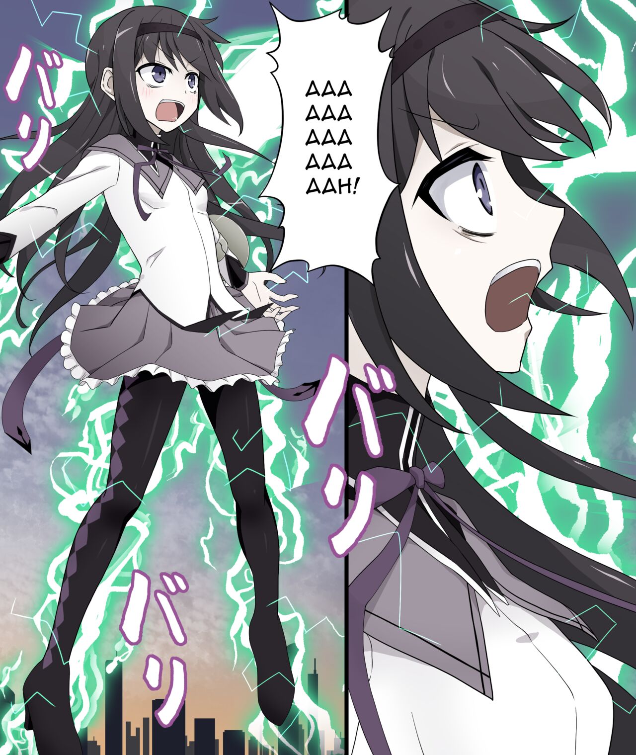 Homu Homu forced to untransform by electric shock + Textless + Bonus page 1 full