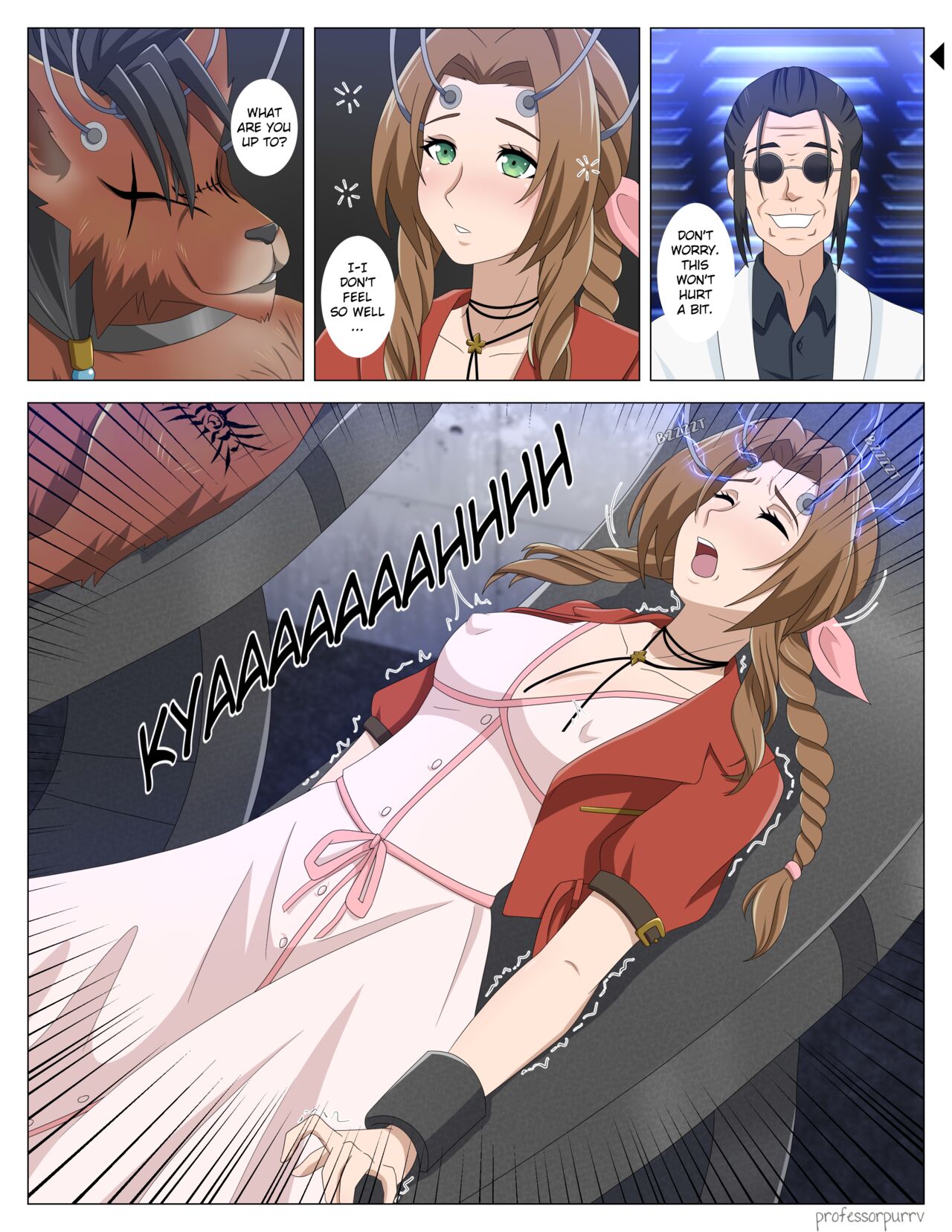 ProfessorPurrv: Aerith in Red page 1 full