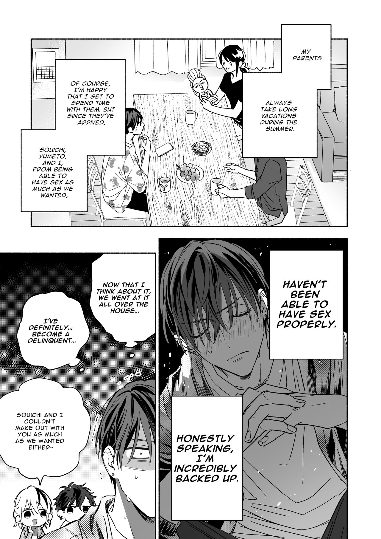 Tachi to Neko Docchi ga Ii no? 3 ~Soto demo Nakayoku Mitsudomoe~ | Top or Bottom? 3 ~Vacation 3-way Sex~ page 7 full