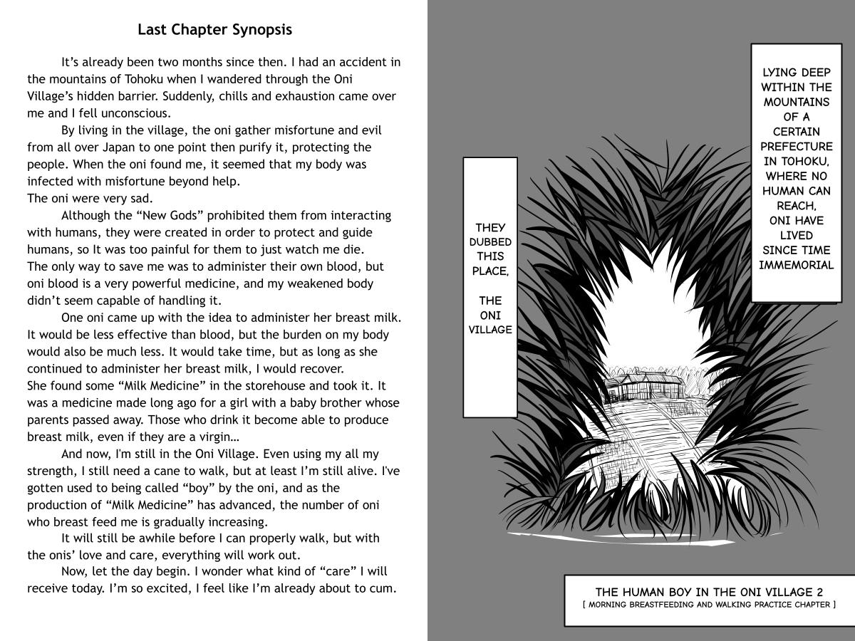 The Human Boy in the Oni Village 2 - Morning Breast Feeding and Walking Practice Chapter page 1 full