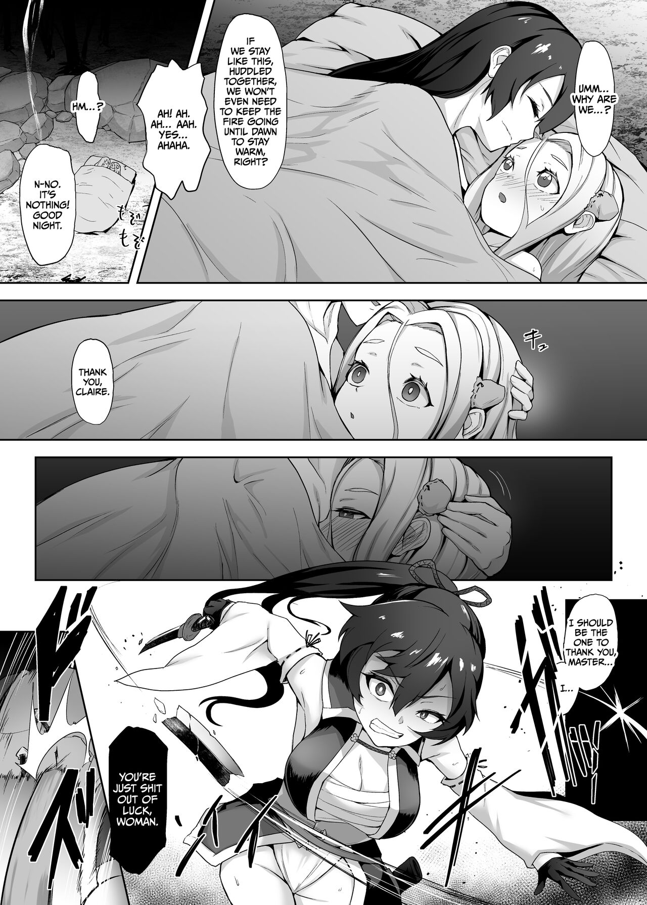 Tsuyoku Yasashii Onna Samurai, Futanari ni Kaerare Tasuketa Musume ni Level Drain Sareryoku de Nejifuserare Kyousei Shasei page 10 full