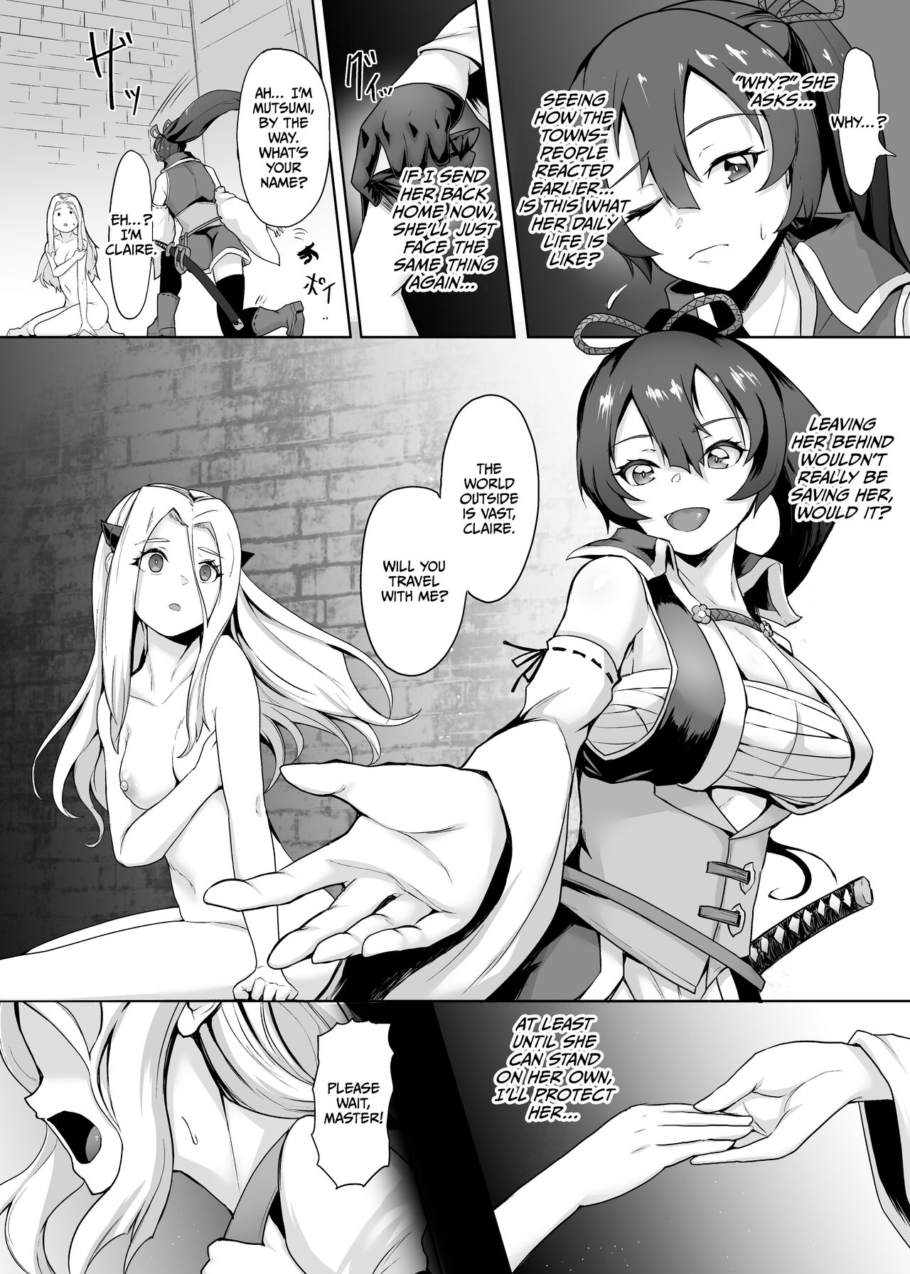 Tsuyoku Yasashii Onna Samurai, Futanari ni Kaerare Tasuketa Musume ni Level Drain Sareryoku de Nejifuserare Kyousei Shasei page 6 full