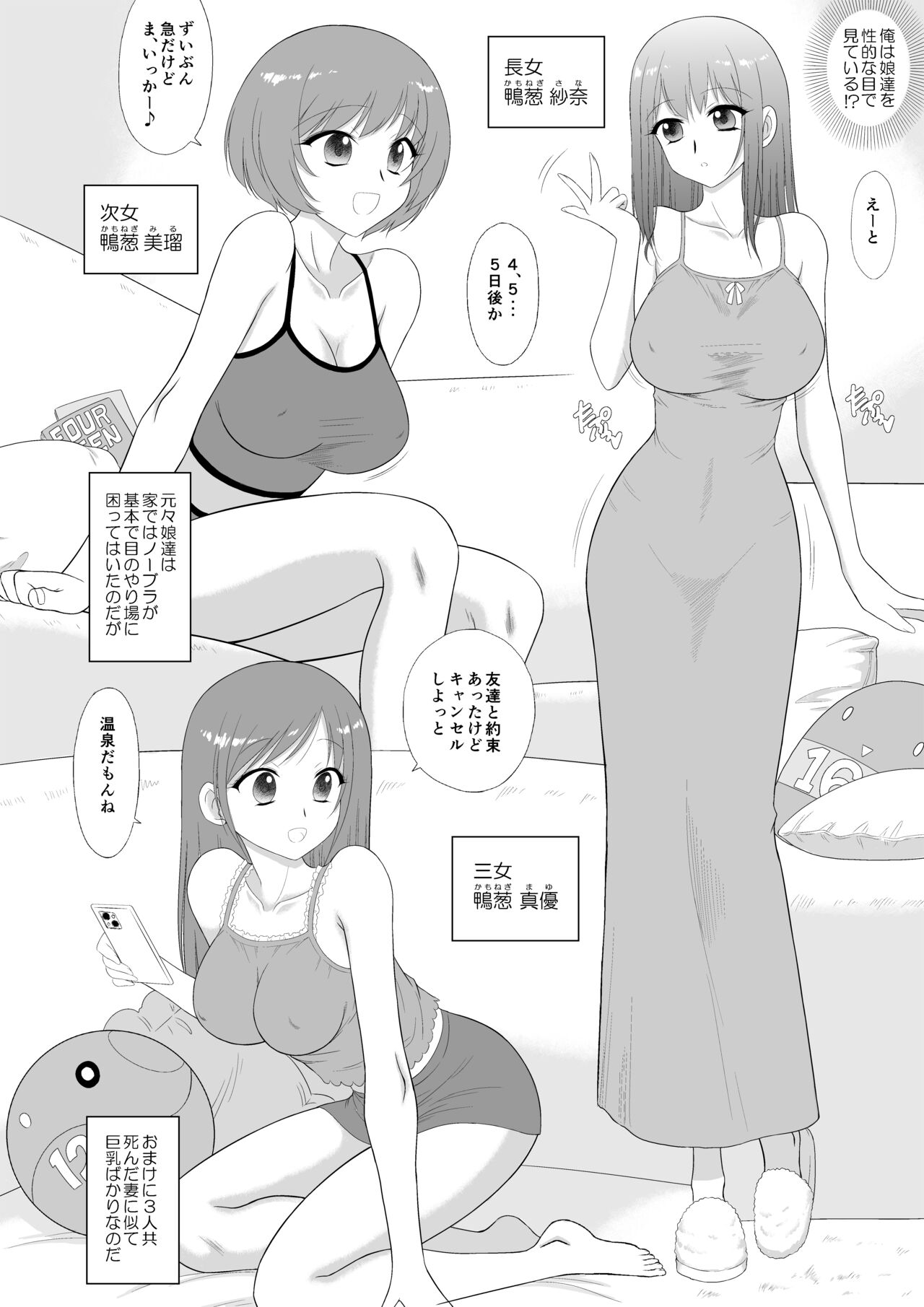 Bijin Sanshimai to Chichioya to Oji ga Konyoku Onsen ni Ikimashita. page 5 full