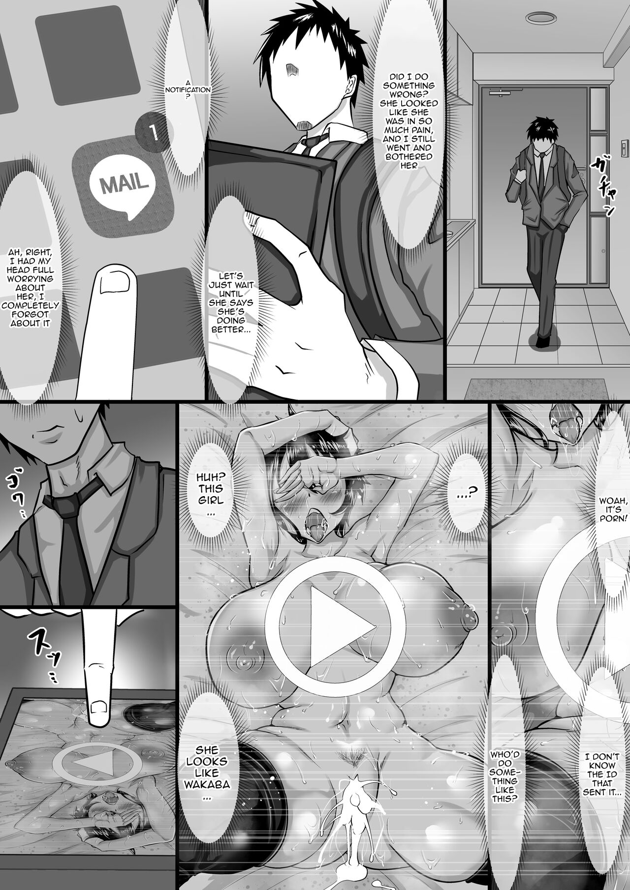 [Chae] Furin Chuudoku ni Natta Kanojo wa Yori Tsuyoi Shigeki o Motomete Netorare Douga o Kareshi ni Okuru | A Girlfriend Addicted to Cheating Sends a Netorare Video To Her Boyfriend In Search of Greater Stimulus [English] {Doujins.com} Hentai - Raw  62