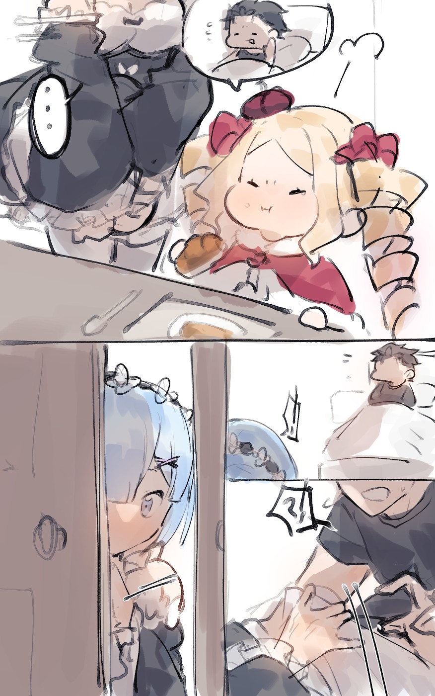 Emilia x Subaru, Rem x Subaru page 7 full