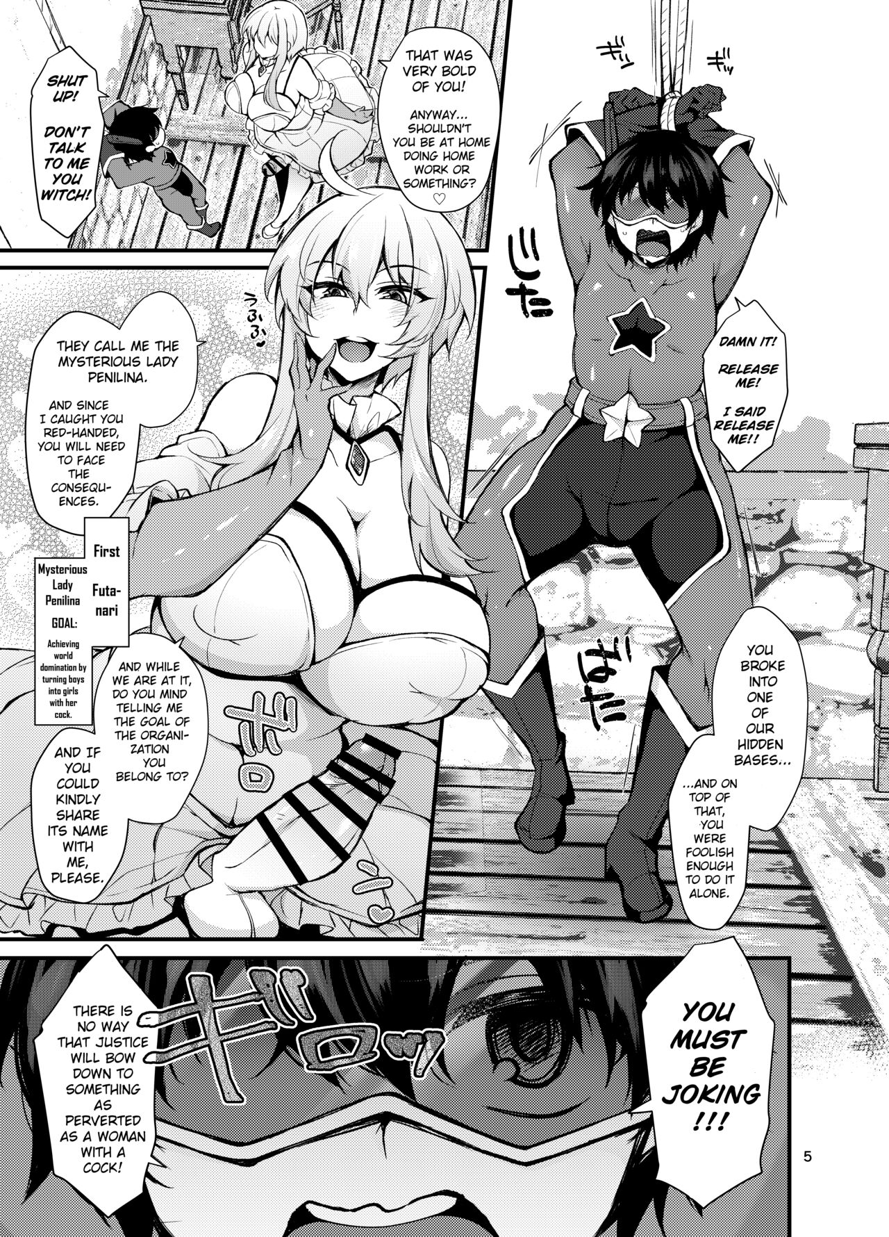 Futanari no Himitsu Kessha ni Orekyou Move!! Shinnyuu Shippaishita Hero-kun wa Hidoi Koto Koppako Sarete Mesuochi Shichau page 5 full