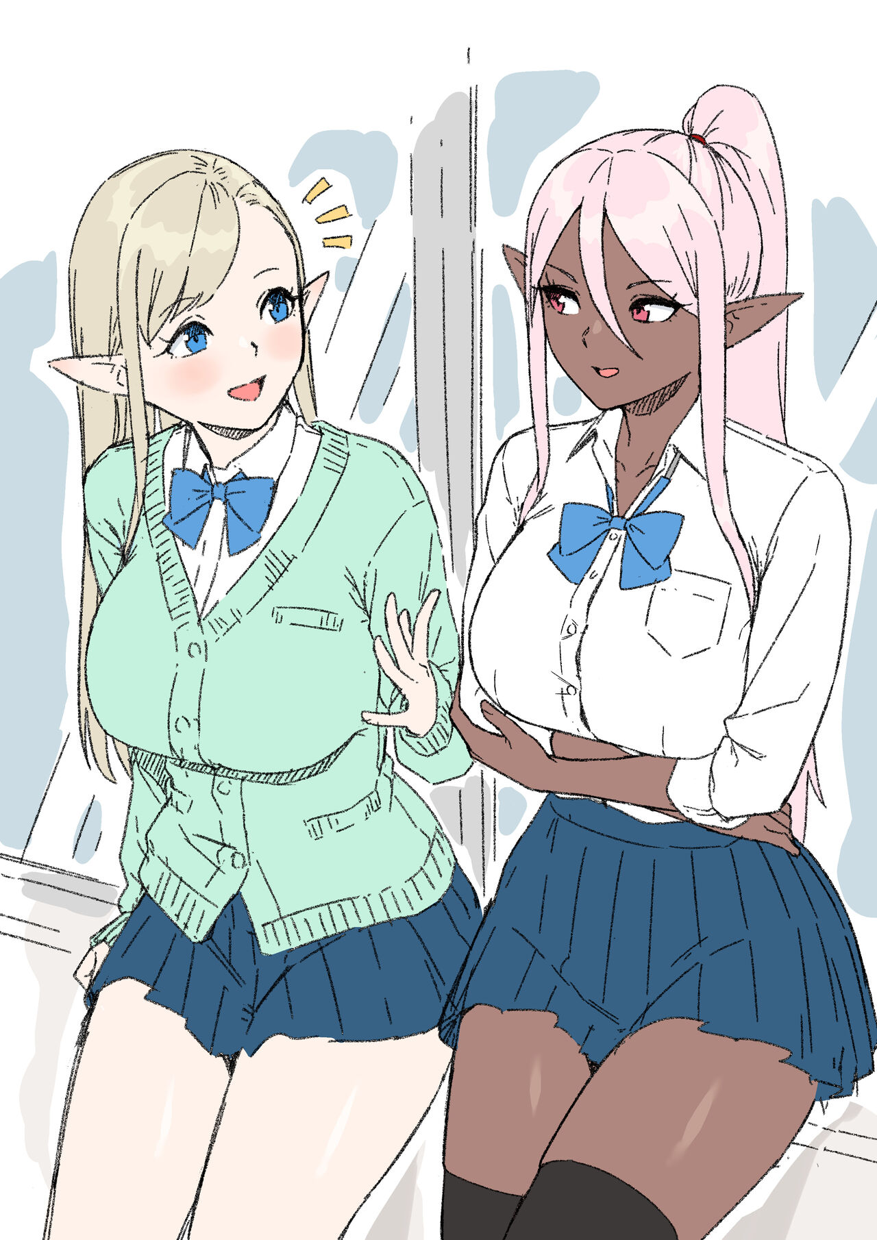 こんなエロ漫画あったら読みたいな｢エルフJKとダークエルフJK編｣ page 1 full