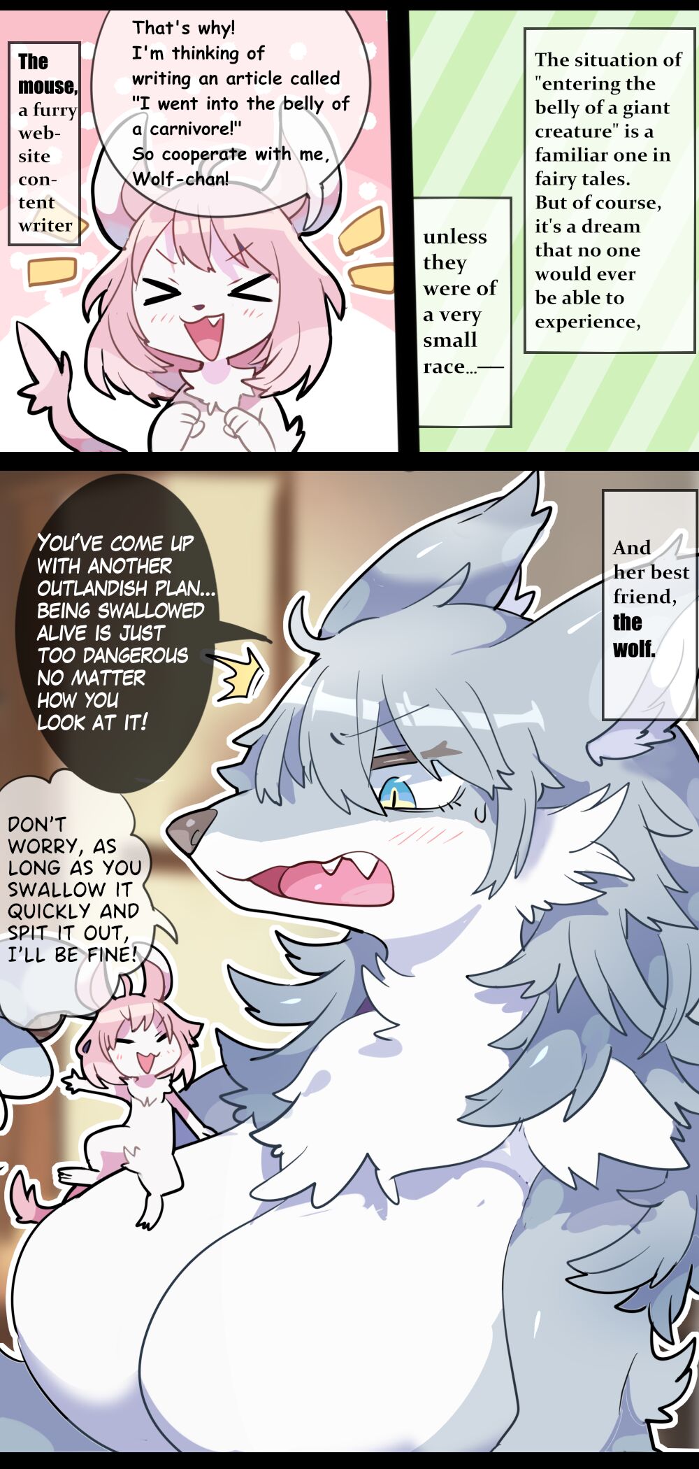 Giant Wolf Girl VORE & GTS page 1 full