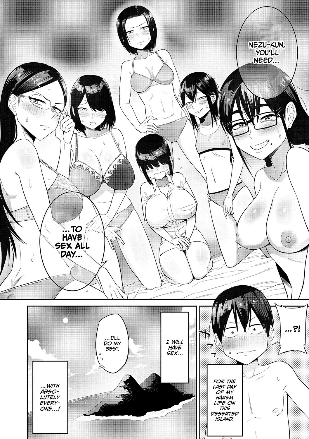 [Makosho] Mujintou de, SEX ni Kyoumi Shinshin na Dosukebe Inkya Joshi-tachi to Harem Life [English] [CulturedCommissions] [Digital] Hentai - Raw  77