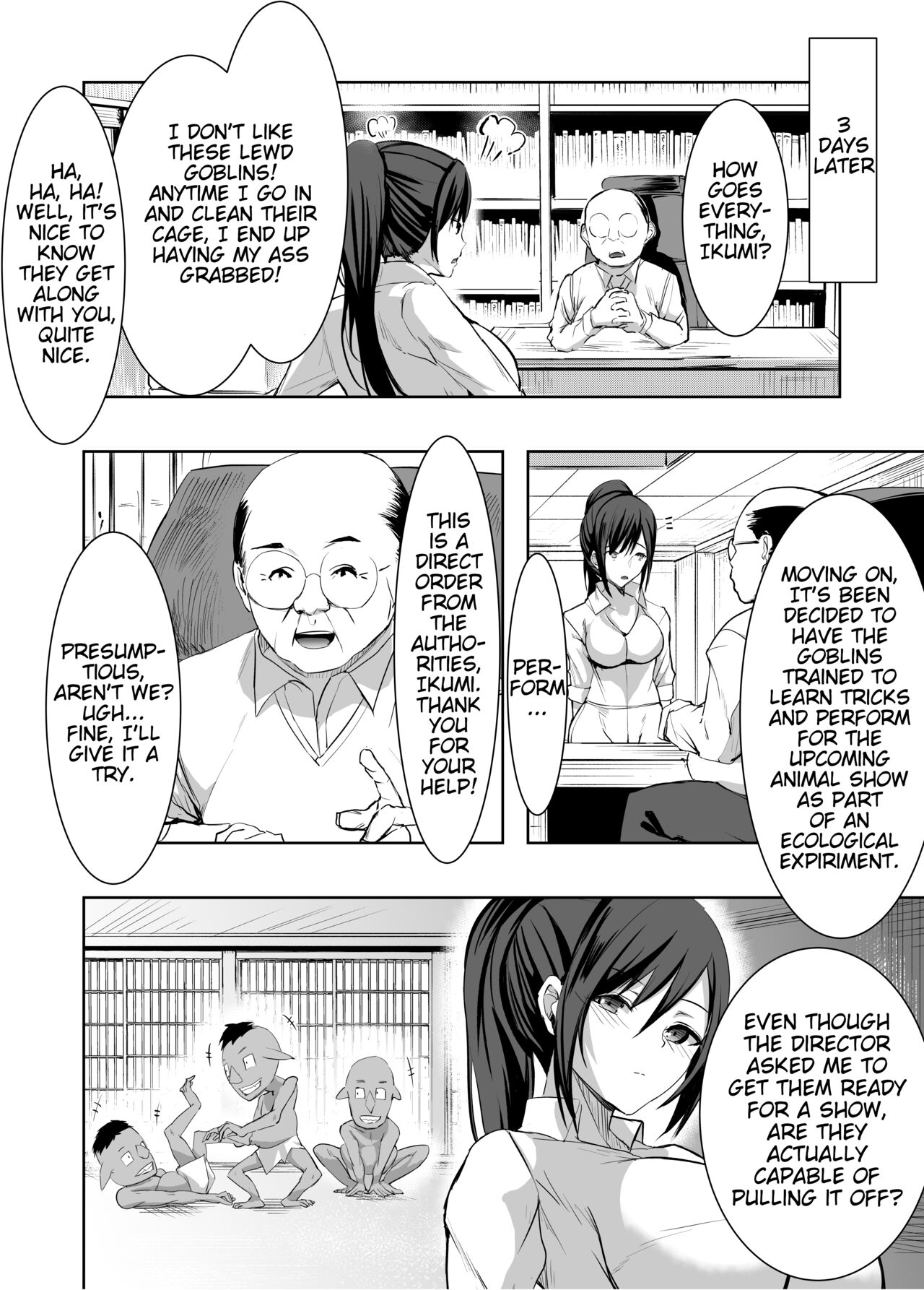 3-biki no Goblin ni Yararechatta Shiikuin-san | The Zookeeper Who Got Fucked by Three Goblins page 9 full