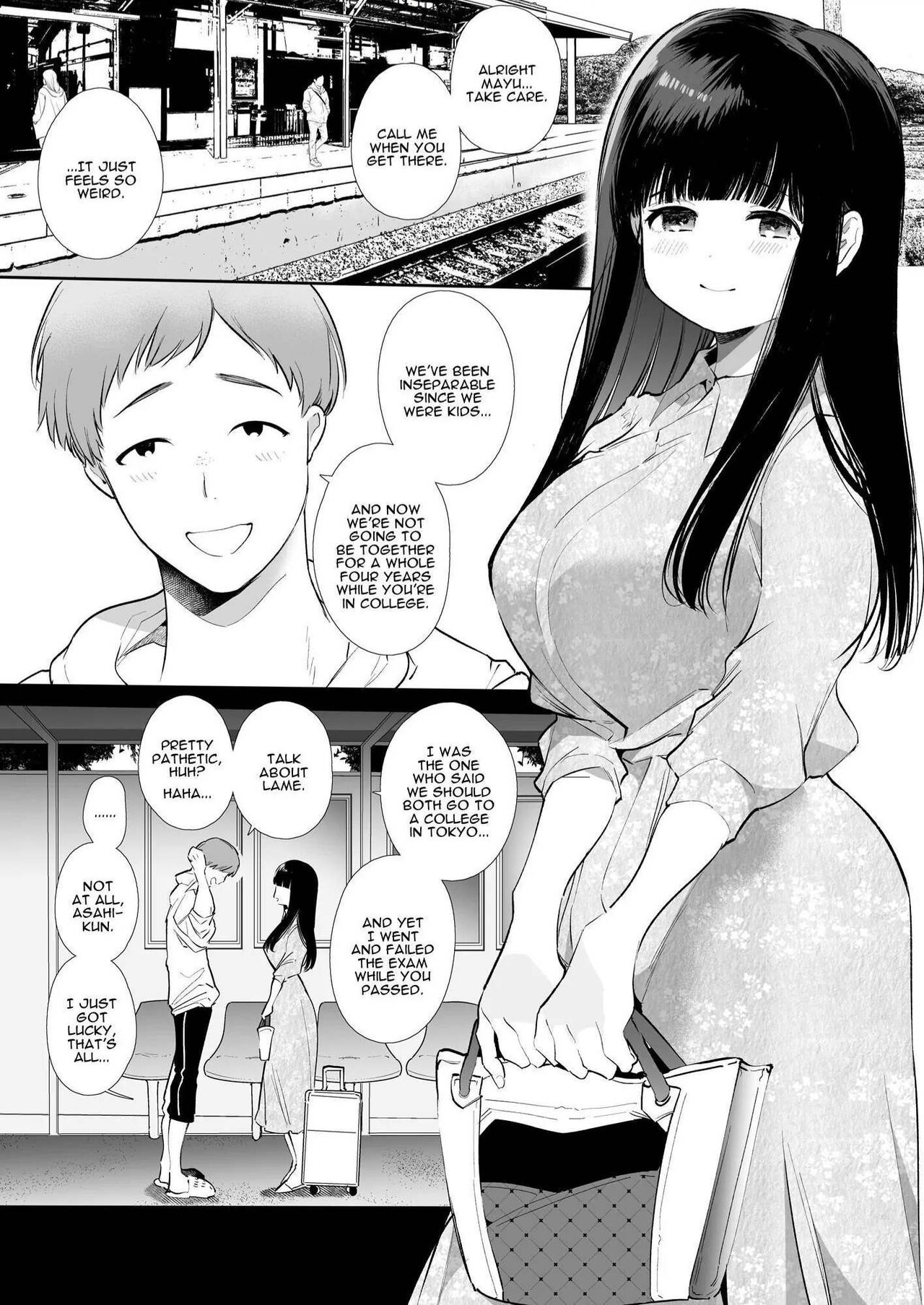 Mayu-chan NTR ~Daigaku Shingaku no Tame Joukyou Shita Kanojo ga Onzoushi ni Tsukamari Dekiai Sarete Shimatta~ | Mayu-chan NTR ~Big Dick in the Big City~ page 3 full