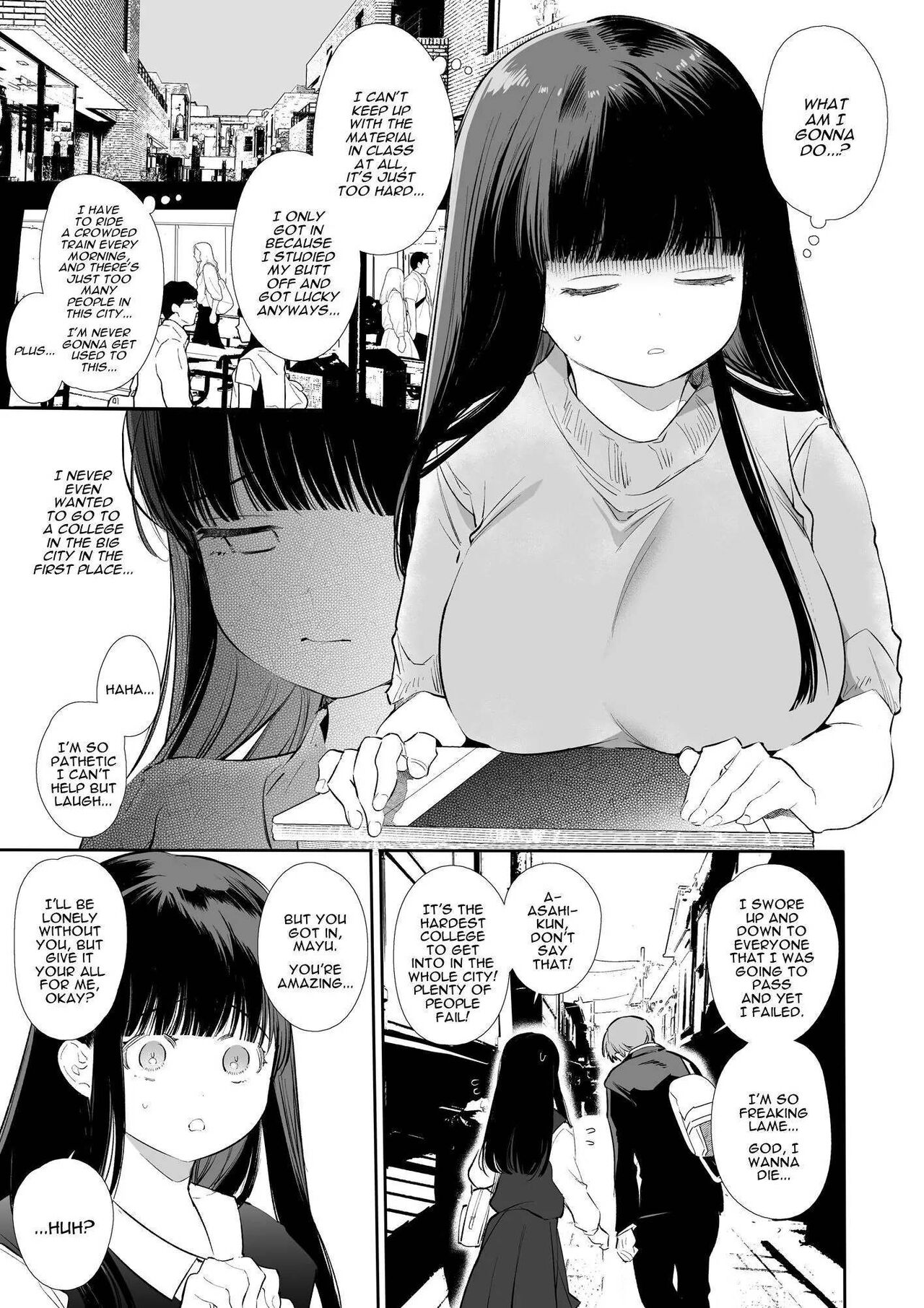 Mayu-chan NTR ~Daigaku Shingaku no Tame Joukyou Shita Kanojo ga Onzoushi ni  Tsukamari Dekiai Sarete Shimatta~ | Mayu-chan NTR ~Big Dick in the Big  City~ - Page 7 » nhentai