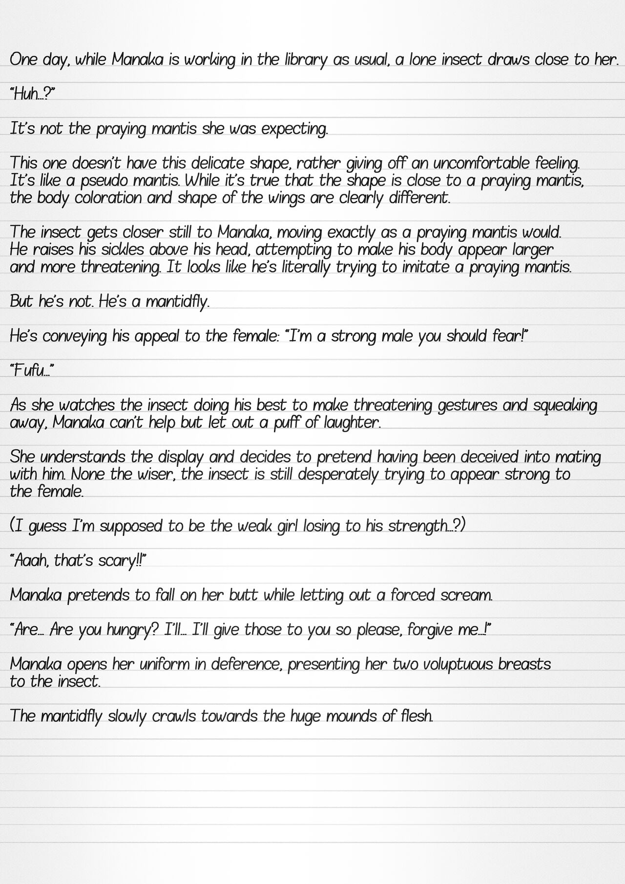 Misuke's Short Stories 16 - Manaka & Mantifly page 3 full