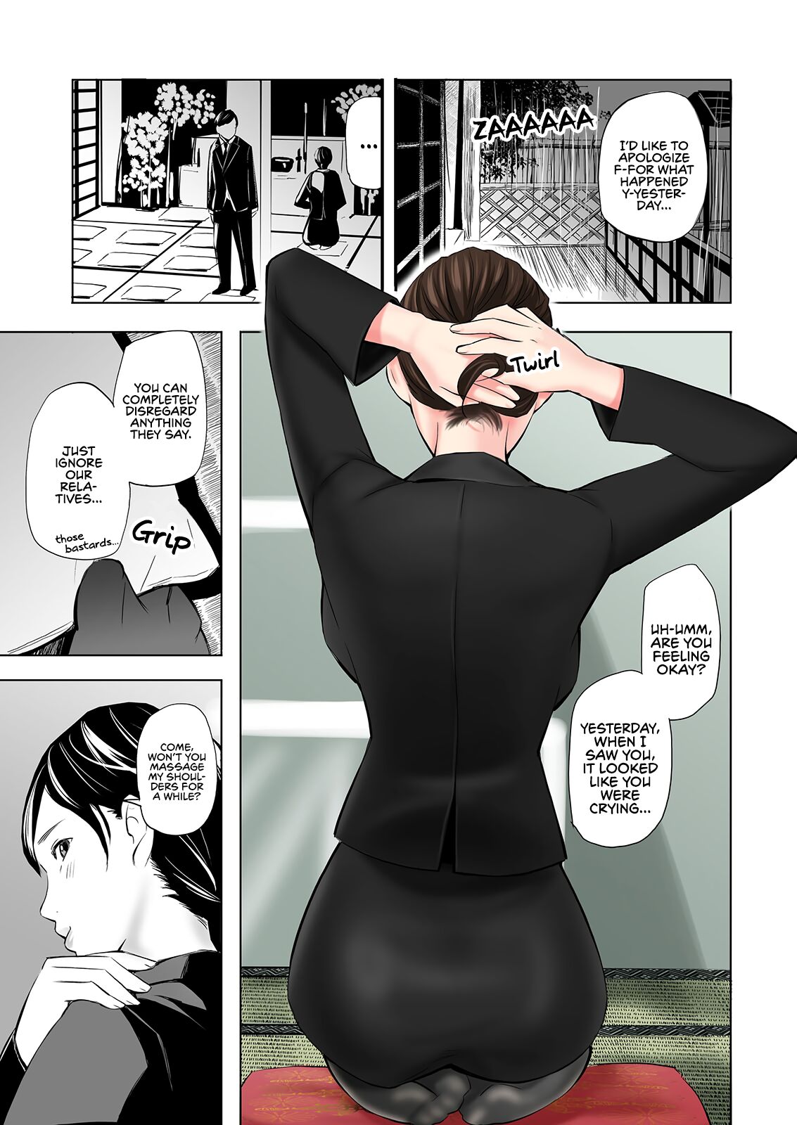 Mofuku Miboujin no Erohon desu | This is a Fap Book ft. a widow in her mourning dress page 9 full