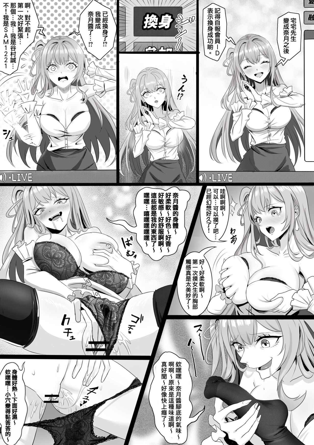 TSF直播【變身／附身／交換／催眠】【黑白漫畫10P】 page 2 full