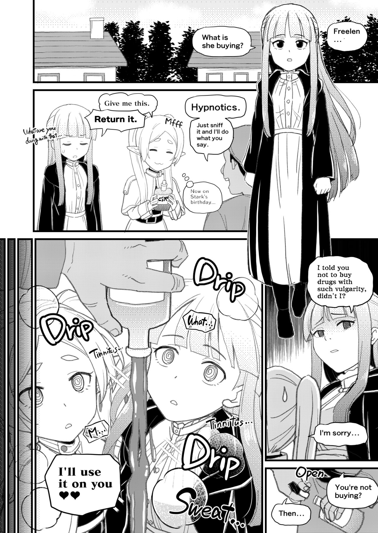 Frieren-sama henna kusuri o kau no wa oyame kudasai | Freelen,please don't buy strange drugs. page 2 full