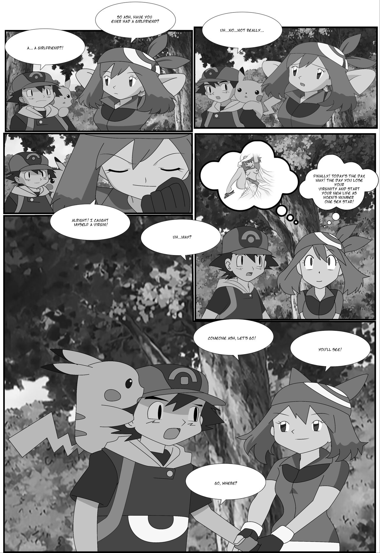 Pokeporn:  A room with a virgin!  Ash X May page 2 full