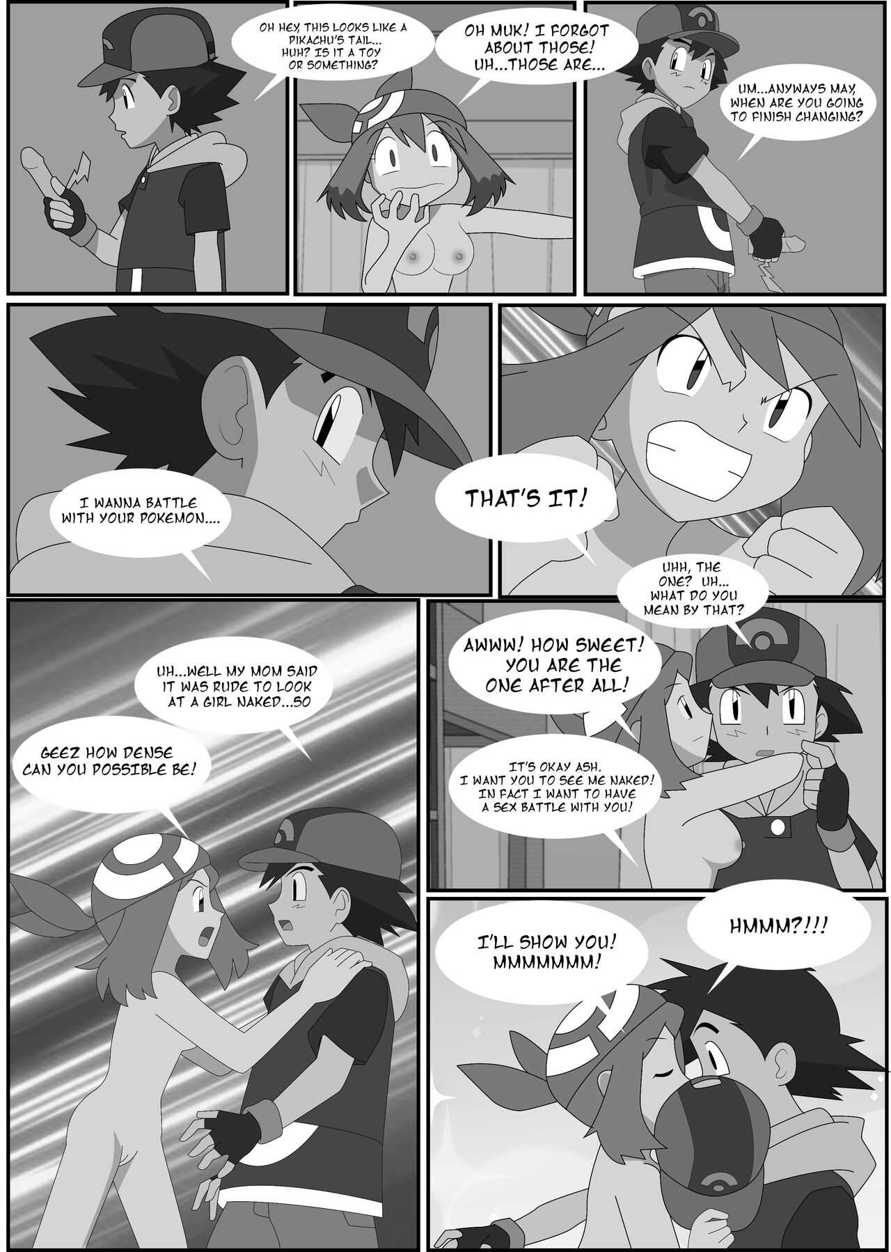 Pokeporn:  A room with a virgin!  Ash X May page 5 full