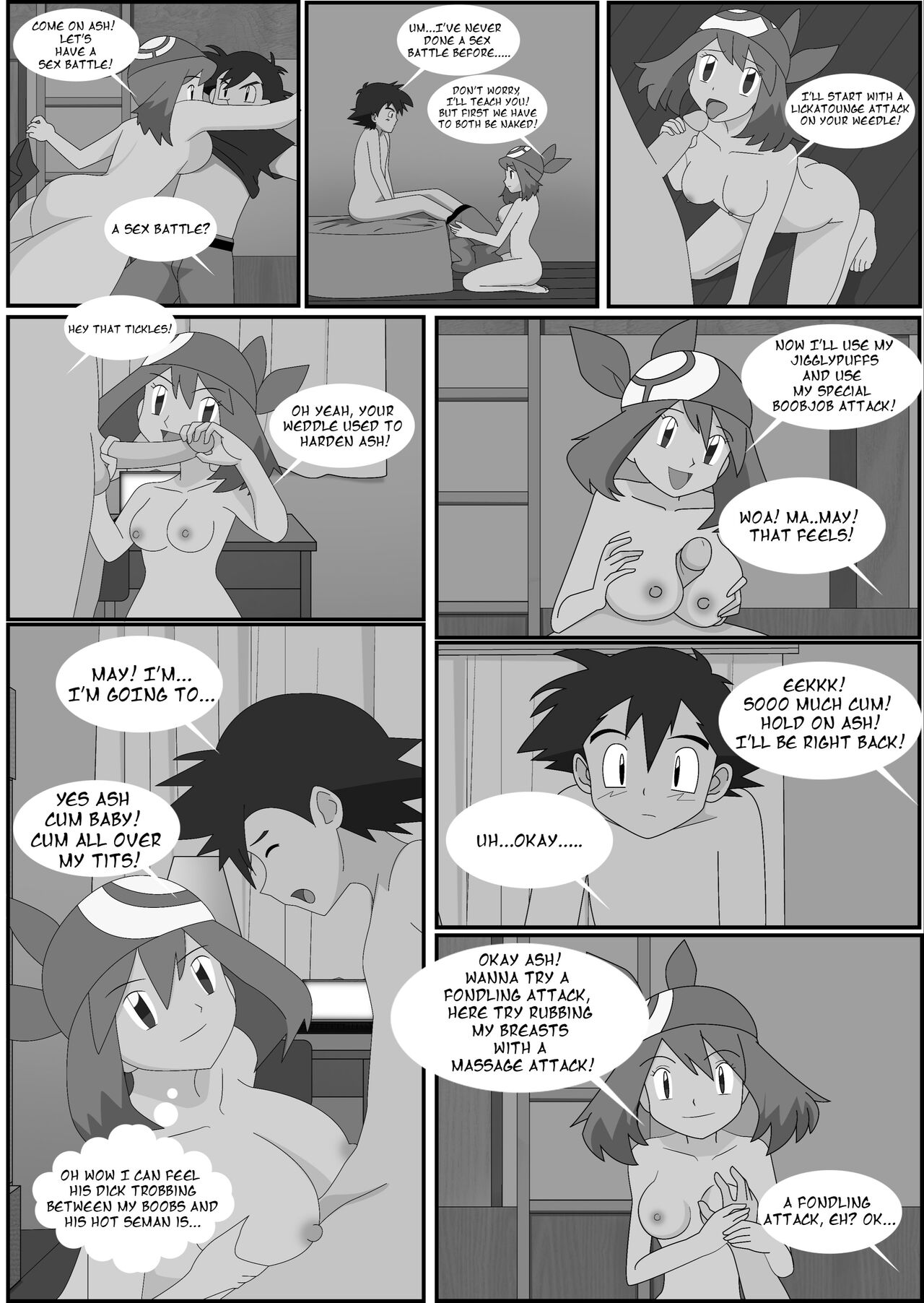 Pokeporn:  A room with a virgin!  Ash X May page 6 full