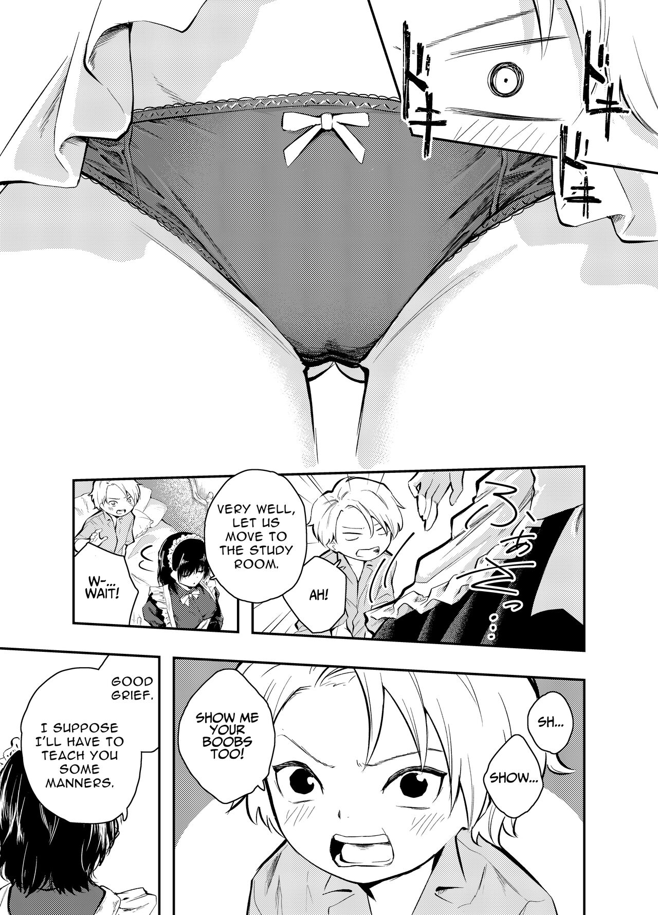 A Beautiful Maid Teaches a Cheeky Shota a Lesson page 5 full