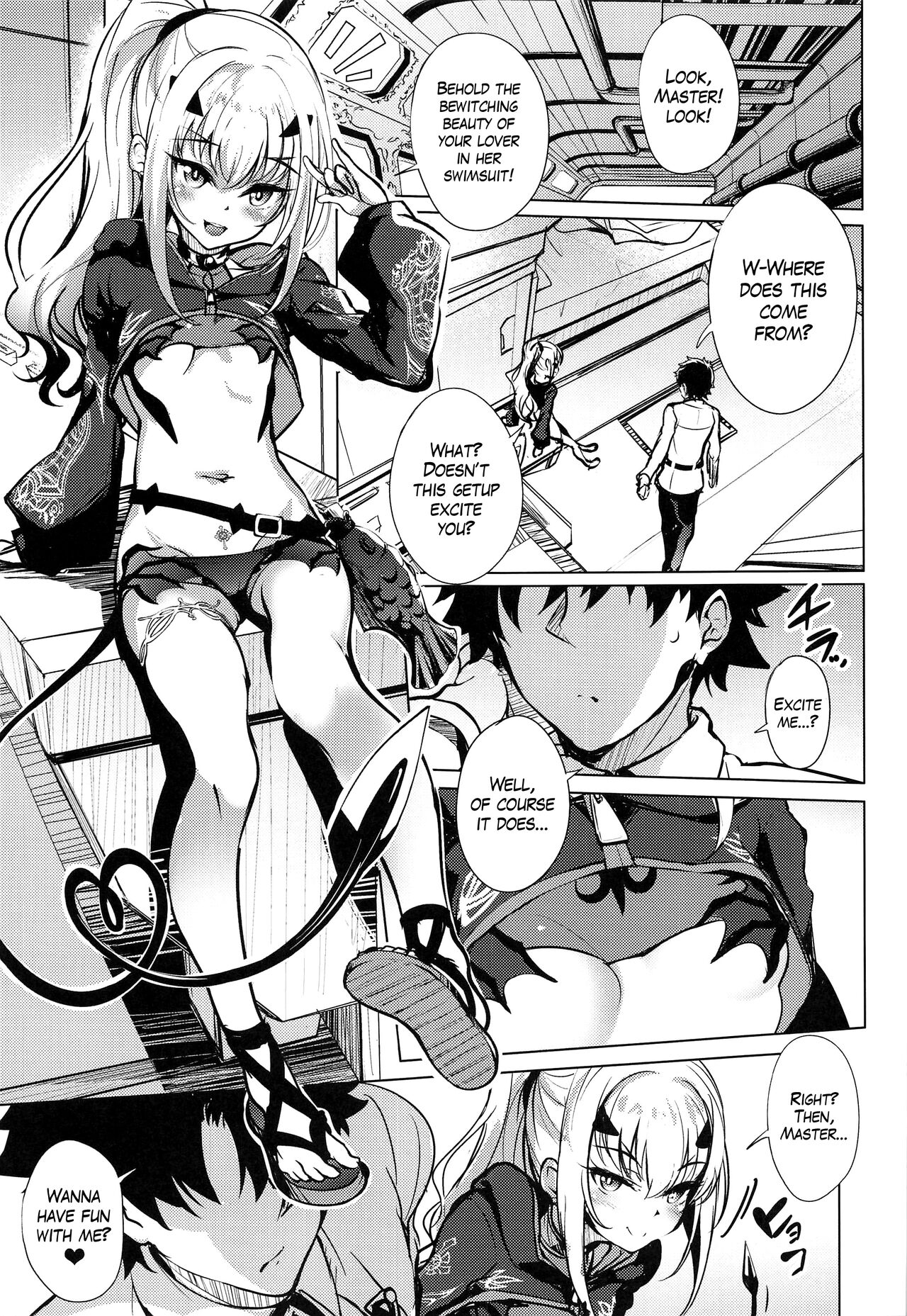 Mizugi no Icha Koi Dragon Melusine | The passionate dragon lover Melusine in her swimsuit page 4 full