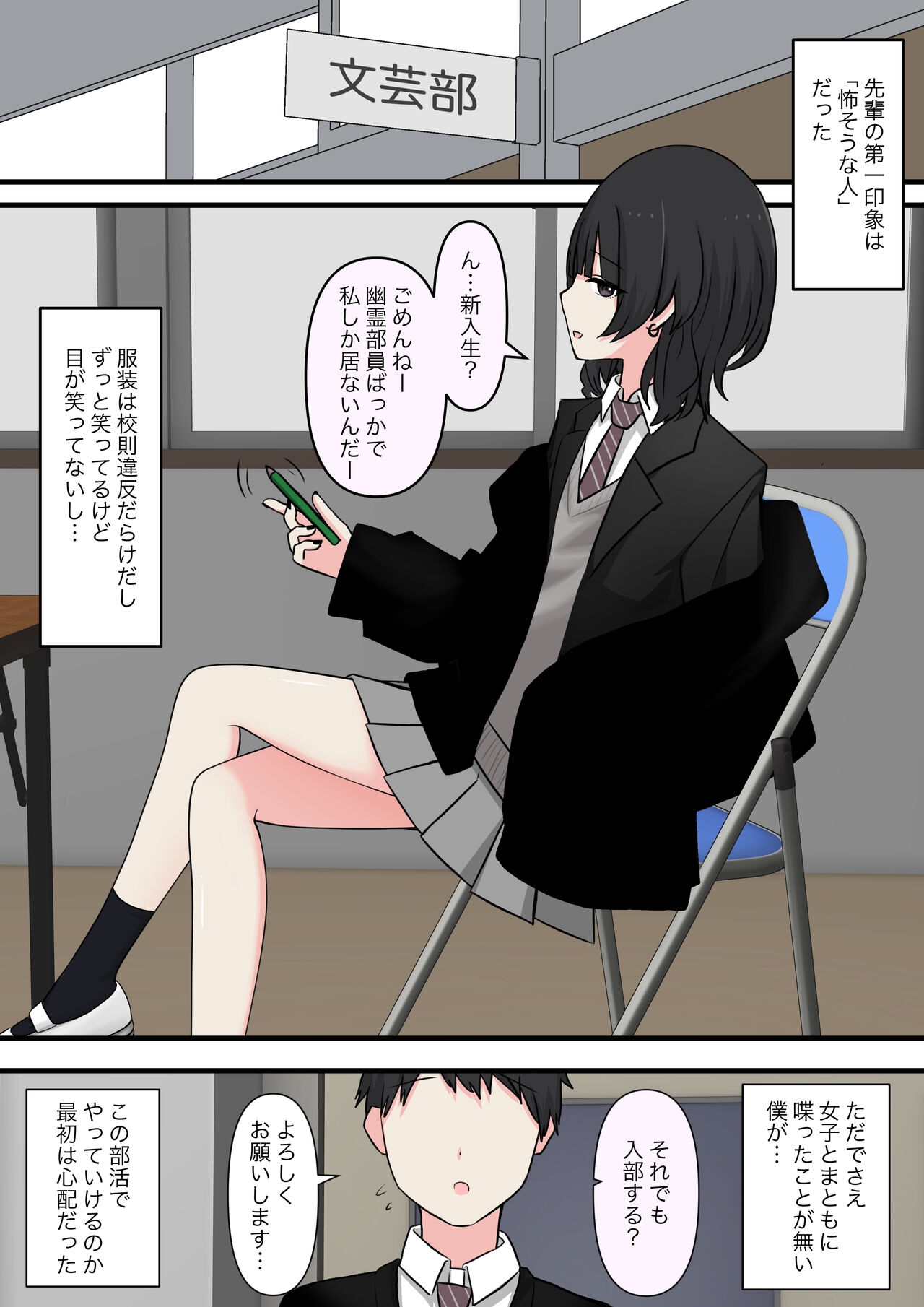 Kowasou na Senpai | Scary Looking Senpai page 2 full