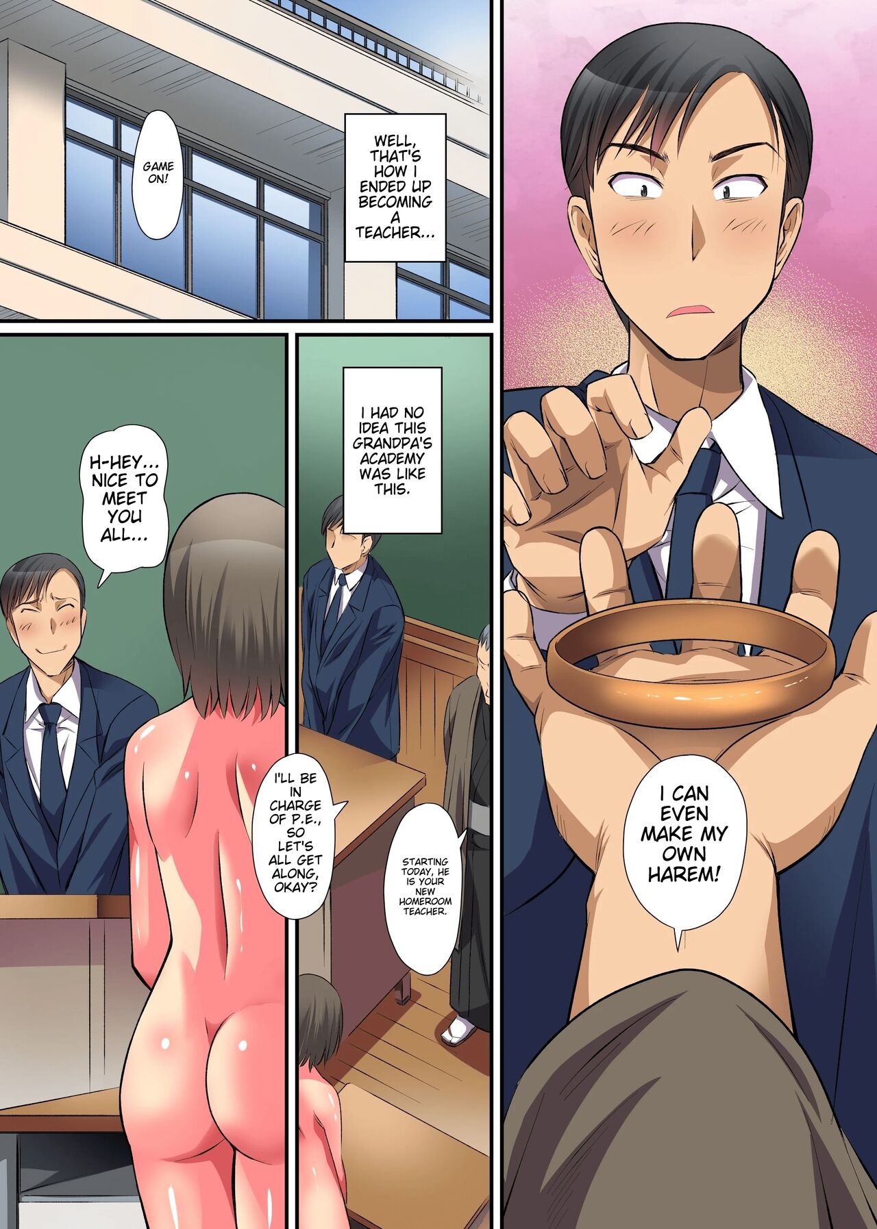 Saimin Harem Kyoushi Seikatsu ~Zenin Zenra no Joshi Seito ni Itsudemo Dokodemo Namahame Namadashi OK na Gakuen~ | Life as Hypnotist Teacher ~ Cum in Any Student You Want ~ page 8 full