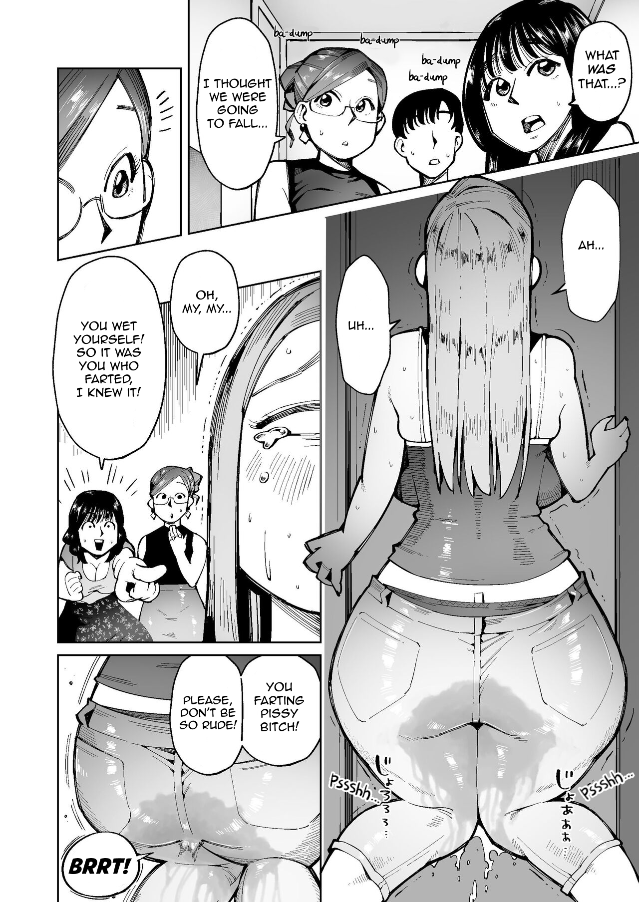 3-nin no Hitozuma ga Elevator ni Tojikomerarete Chakui Dappun | 3 Married Women Soil Their Clothing in a Lift page 7 full